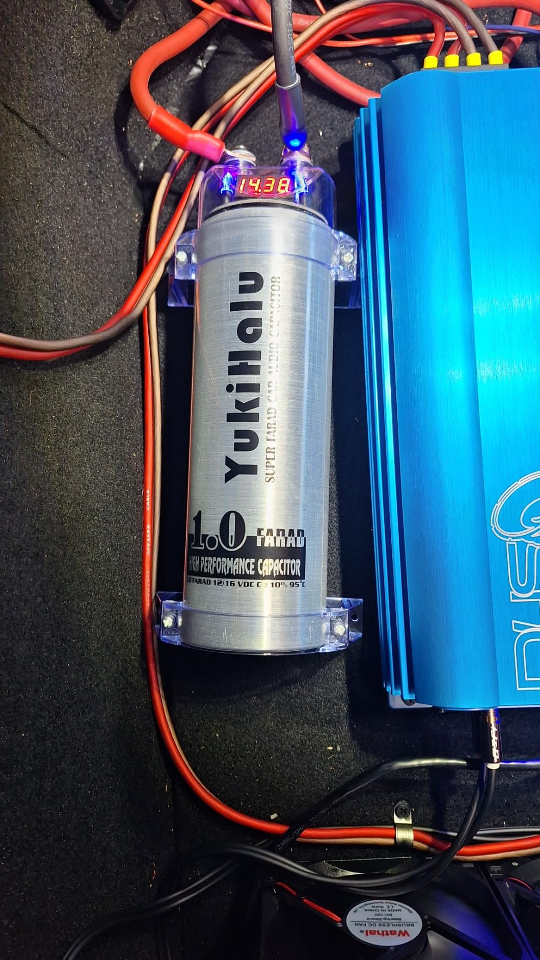 YukiHalu 1.0 Farad Digital Power Capacitor Car Audio Accessories with Digital Voltage Read-Out, Over Voltage Protection, Mounting Brackets Included customer photo 2