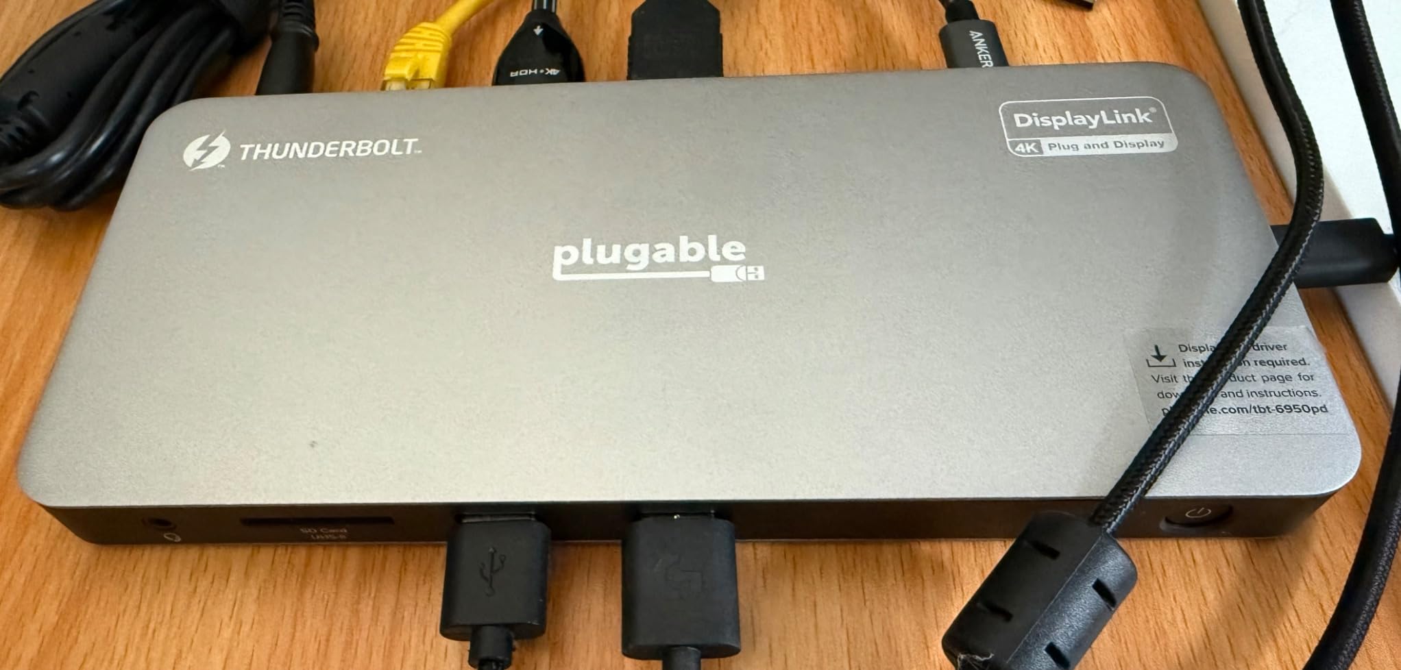 Plugable Thunderbolt 4 Dock for Quad Monitors 100W, Thunderbolt Docking Station Connects up to Four 4K Monitors for Windows and Mac Laptops, 2x HDMI, 4x Thunderbolt 4/USB C, Driver Required TBT-6950PD customer photo 1