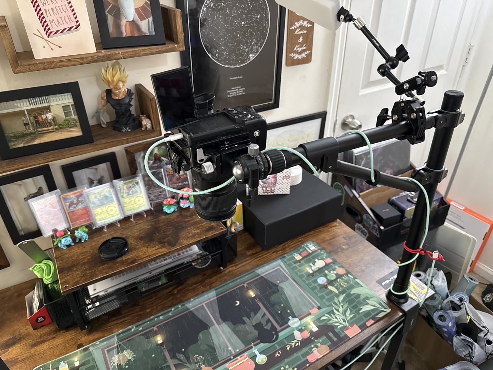 SMALLRIG Triangle Camera Desk Mount, Max. Load 3kg/ 6.6lbs, Overhead Mount with Auxiliary Support Rod, with Phone Holder and Small Ball Head for Camera/Phone/Light/Webcam customer photo 2