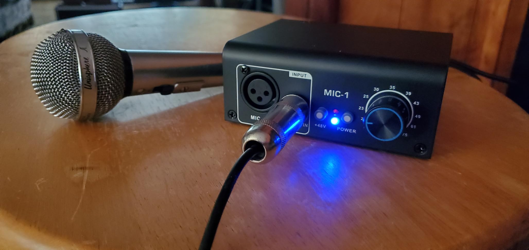 MIC-1 Microphone Preamp with 2 Inputs, Max 75dB Gain, 48V Phantom Power, Ultra-Clean Gain for Dynamic and Condenser Mics customer photo 1