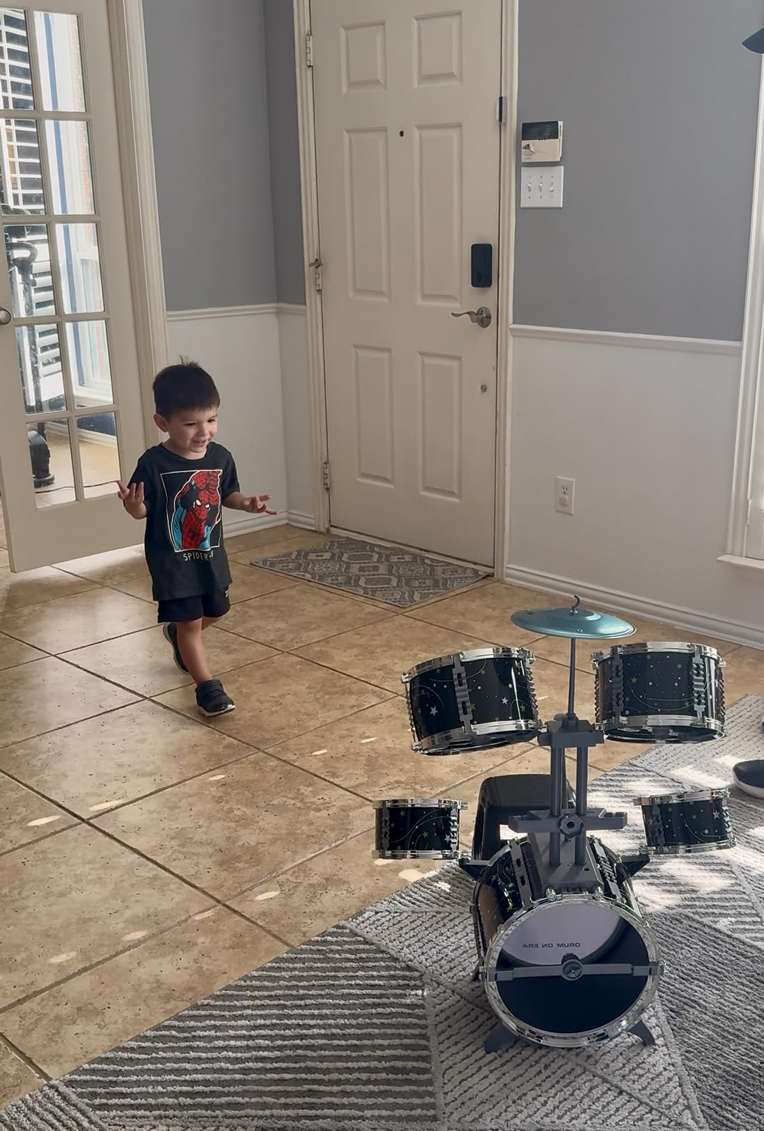 CAPTAIN CHAOWING Kids Drum Set for Toddlers 3-5, Light up Jazz Drum Toy 5-7 | Upgraded Jazz Drum Set for Kids, Musical Instrument Toys & Lights & All Plastic, Beginner Kit for Boys Girls Aged 3-5 4-6 5-7 customer photo 2