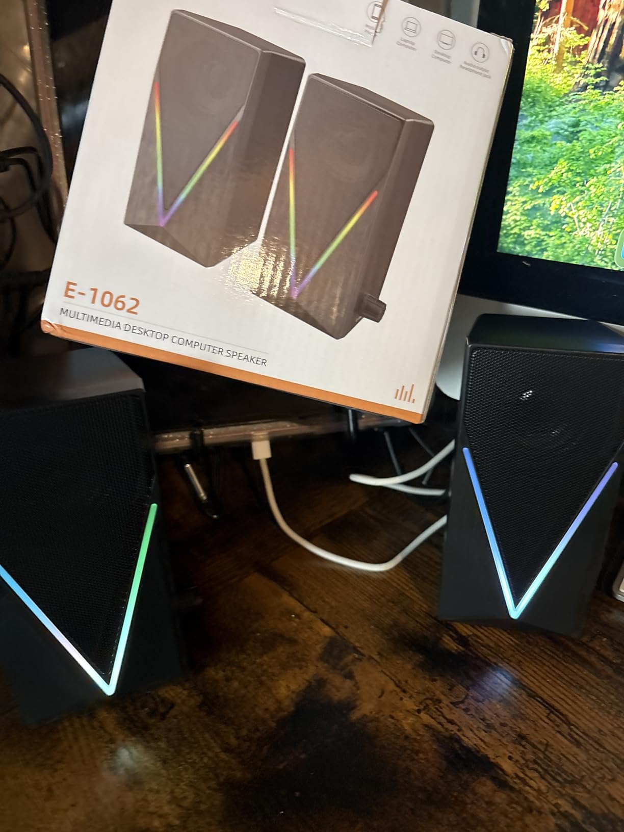 Computer Speakers, Desktop PC Speakers with 6 Colorful RGB Lights, Headphone Jack, Enhanced Bass and Volume Control, USB Powered & 3.5mm Aux Gaming Speakers for Laptop Monitor PC Tablet Phone customer photo 2