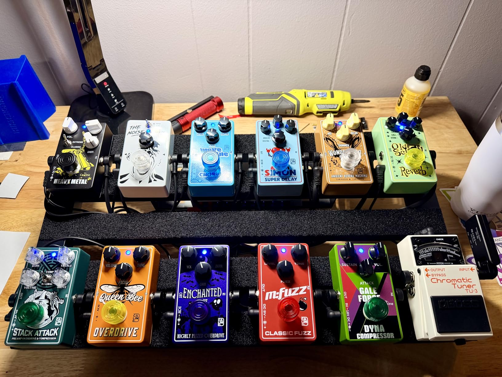 GOKKO Aluminum Alloy Guitar Pedal Board 13.8