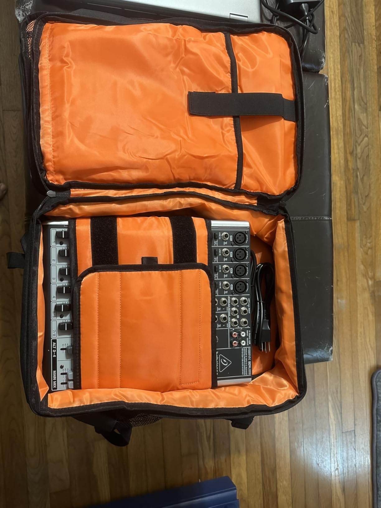 Audio Mixer Travel Case Fits for RODECaster Pro II,RODECaster Pro,RC Duo,Yamaha MG10XU,TC-Helicon GoXLR,Podcast DJ Mixer Backpack Bag with Multi-Pockets for Microphones,Cables,Podcast Equipment customer photo 2