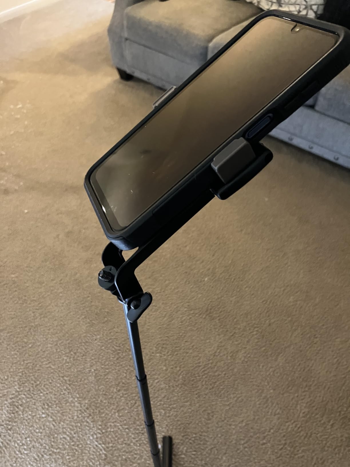 Selfie Stick Travel Tripod for Cell Phone with Remote Control and Phone Holder, Extendable Selfie Stick for iPhone, iPhone Tripod for Video Recording, 50 Inch, Black customer photo 1