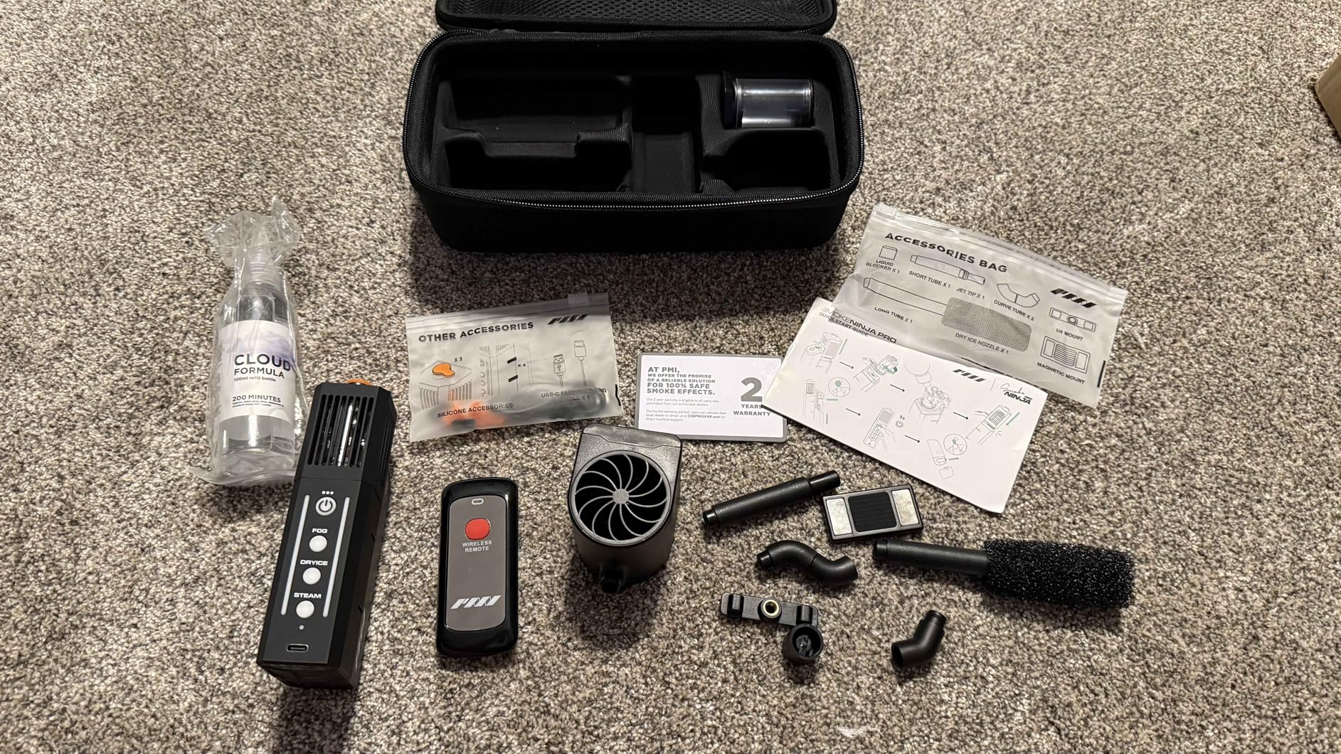 PMI SmokeNINJA PRO HAZER KIT - Portable Fog Machine with Bluetooth, Upgraded Anti-Leak Fog Chamber, 3rd-Gen Haze Nozzle, 3-Min Continuous Output, USB-C Powered for Cinematic, Studio & Event Use customer photo 2
