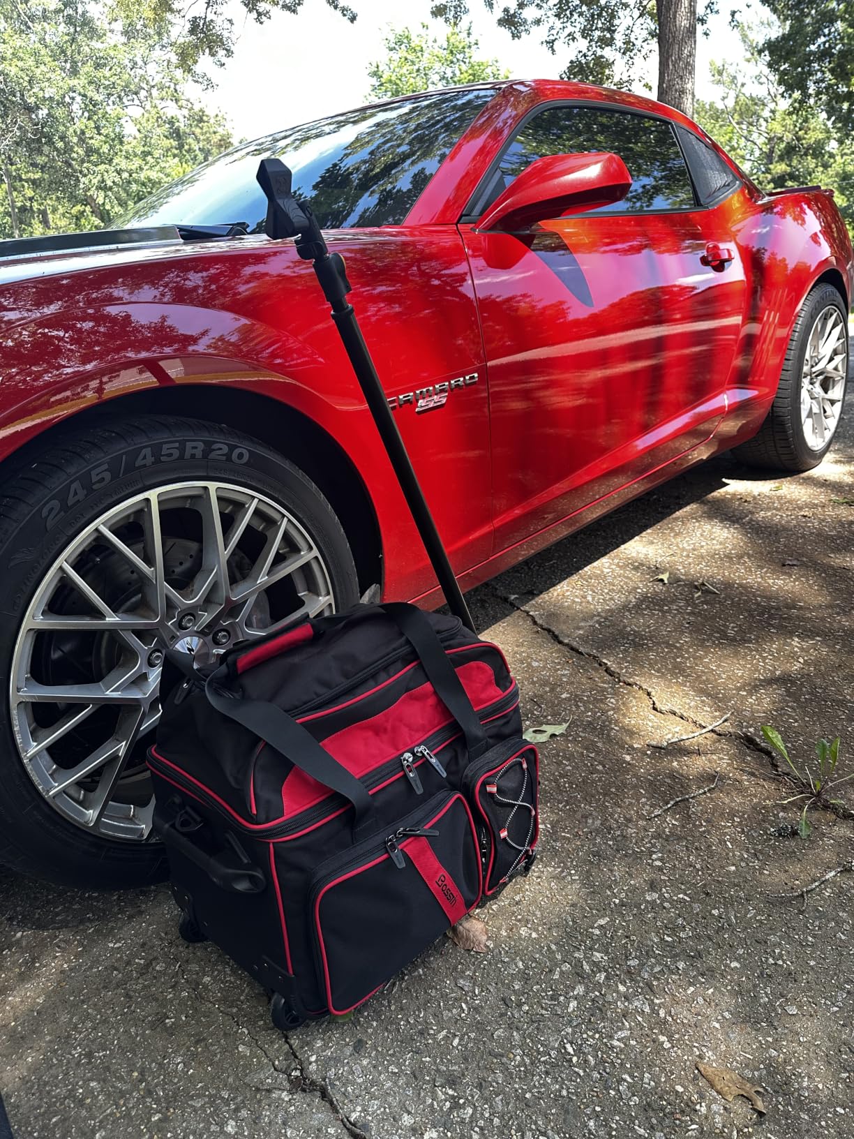 DJ Cable Bag with Wheels for Equipment, Rolling Gig Bags for Musicians | 8 Detachable Dividers, Multiple Pockets for Laptop Microphone, Durable Fabric, Versatile Carrying, for Outdoor Events Touring customer photo 1