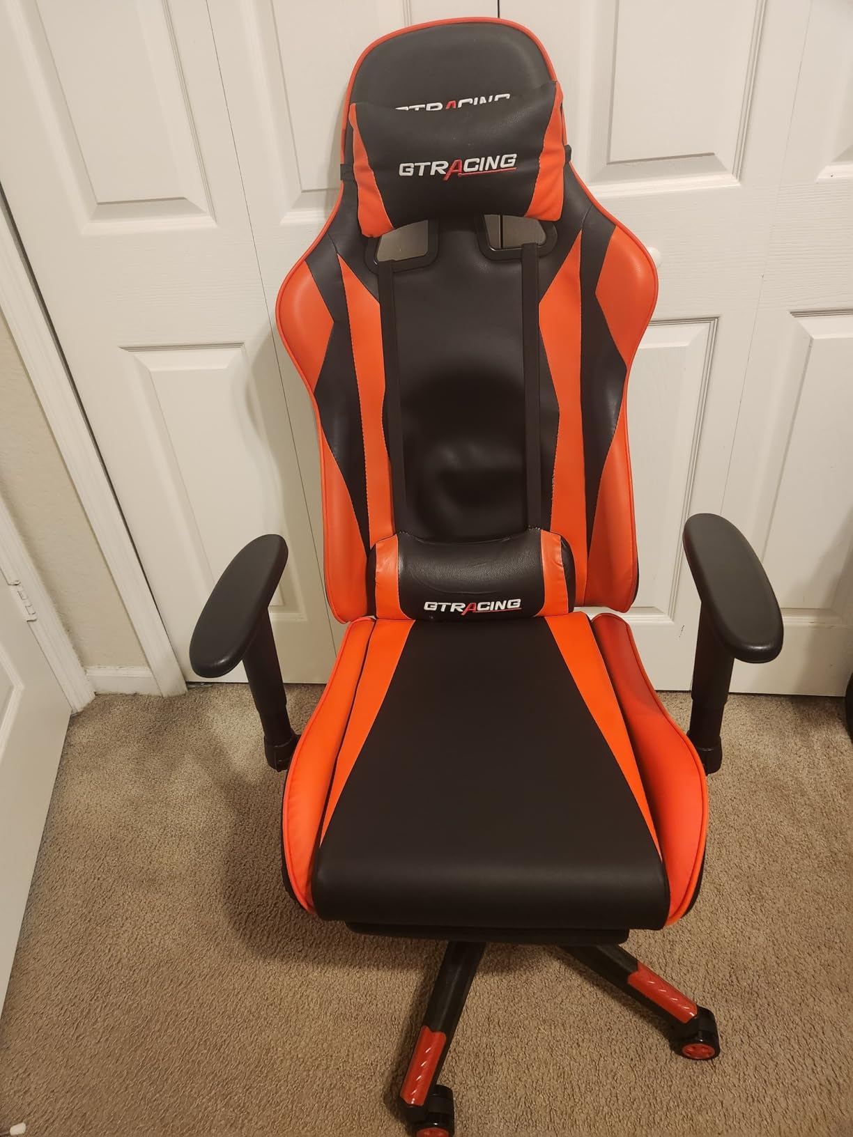 GTPLAYER Gaming Chair with Footrest, Ergonomic Computer Game Desk Chair, Reclining Gamer Chair Seat Height Adjustment, Swivel Rocker with Headrest and Lumbar (Blue) customer photo 1
