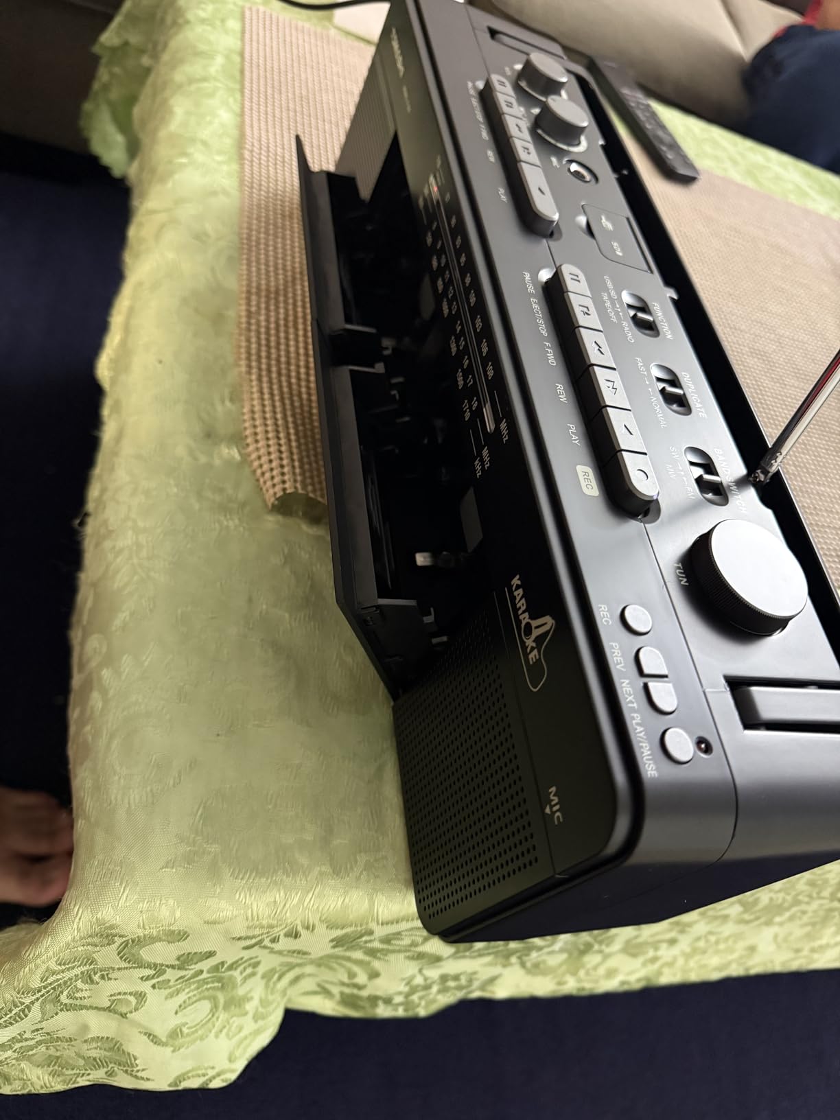 Cassette Tape Player with Stereo Sound, Dual Tape Decks, 3-Band Radio, USB/TF Card Playback, and Tape-to-USB/TF Card Recording Function customer photo 2