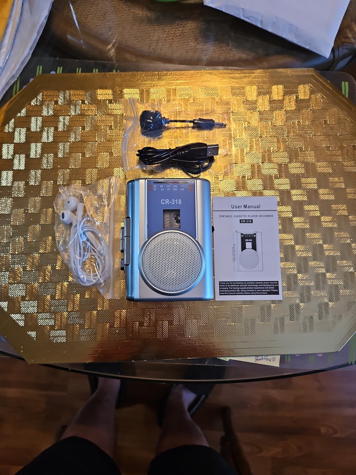 Portable Cassette Recorder - Cassette Tape Player with AM FM Radio - Compact Tape Player with 3.5mm Earphone & Microphone Jack - 2AA Battery Power - Tape Recorder for Home customer photo 1