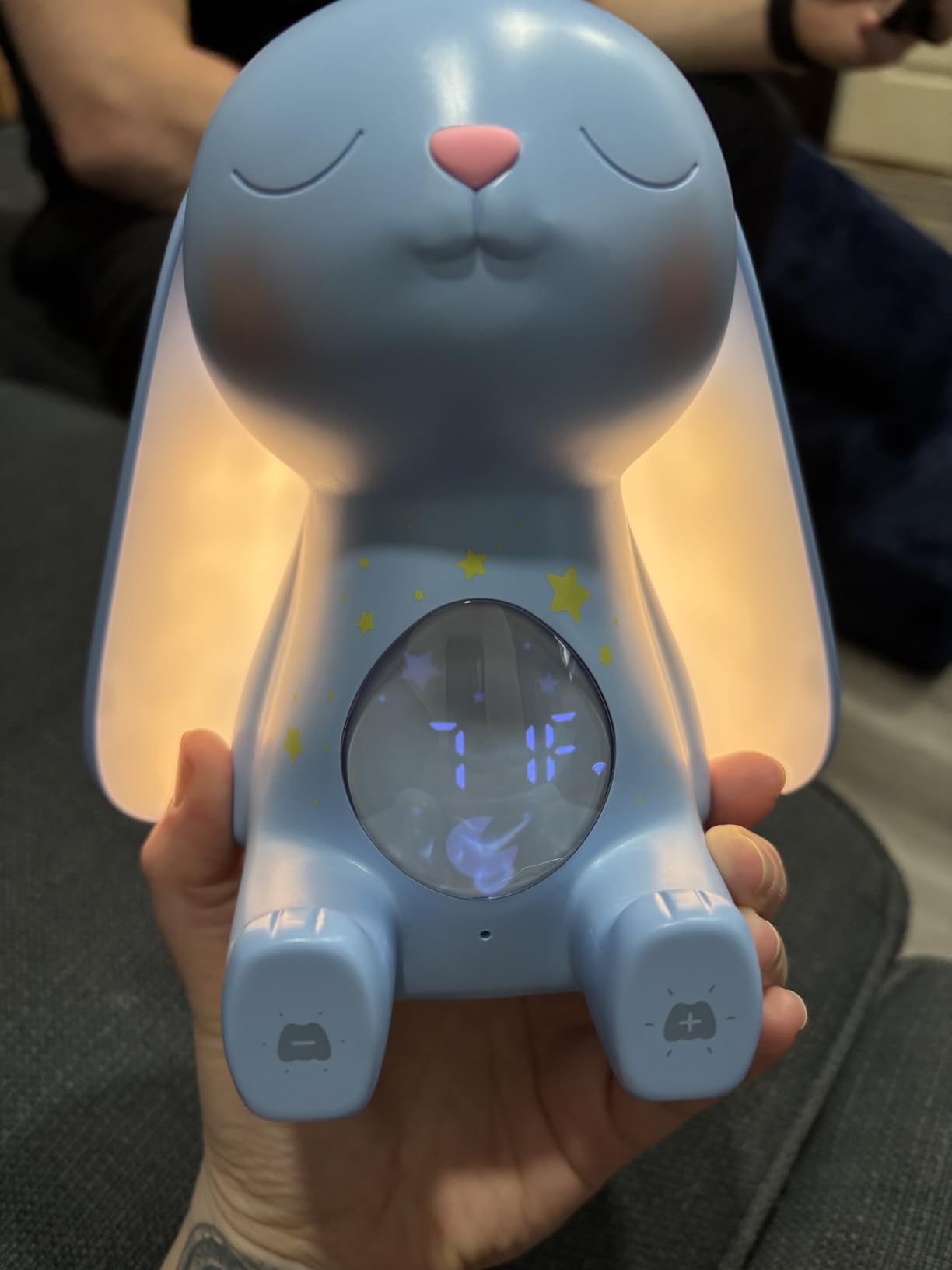 Bunny White Noise Sound Machine, Newborn Baby Boy Gift, 100+ Sounds | Mom's Choice Award, AI Cry Detection, Full App Access Control, Night Light, Baby Shower Gifts for Boys, Nursery Essentials customer photo 2