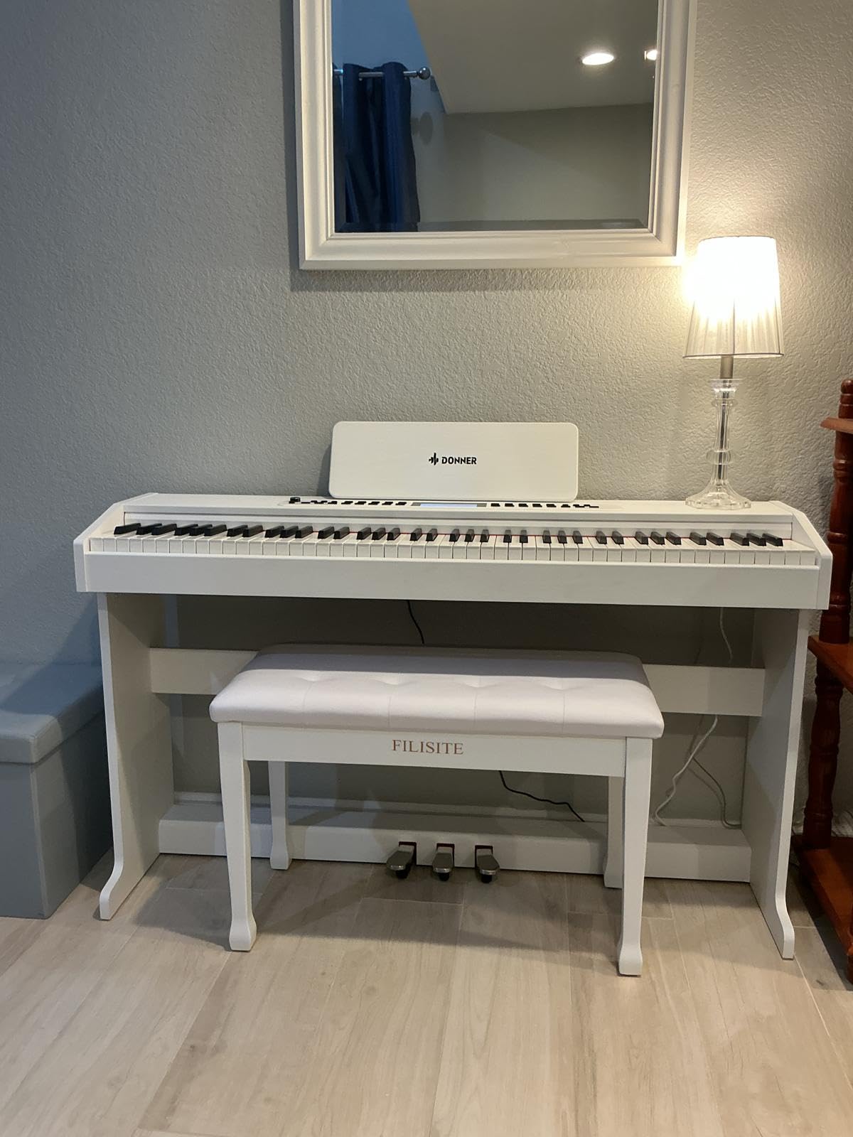 Donner DDP-95 88 Key Weighted Digital Piano Keyboard for Beginner, Wireless Connection, Record, 4.3
