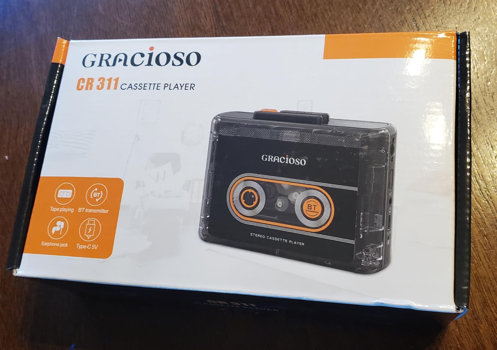 Gracioso Bluetooth Cassette Tape Player with 1100mAh Rechargeable Battery, Connect Bluetooth Headphone, Up to 10H Playtime, Back Clip customer photo 1