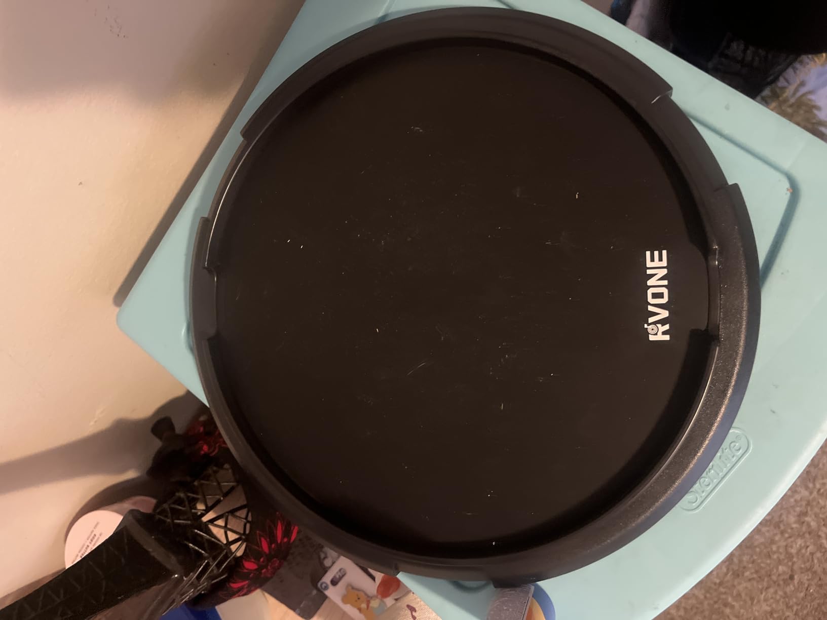 RVONE 12 Inch Practice Drum Pad, 800 Steel Beads for Snare Feel, Black | 800 Steel Beads Create Snare-like Feel; Raised Edge Reduces Practice Damage; Double Sided Rubber; Snare Stand Compatibility customer photo 1