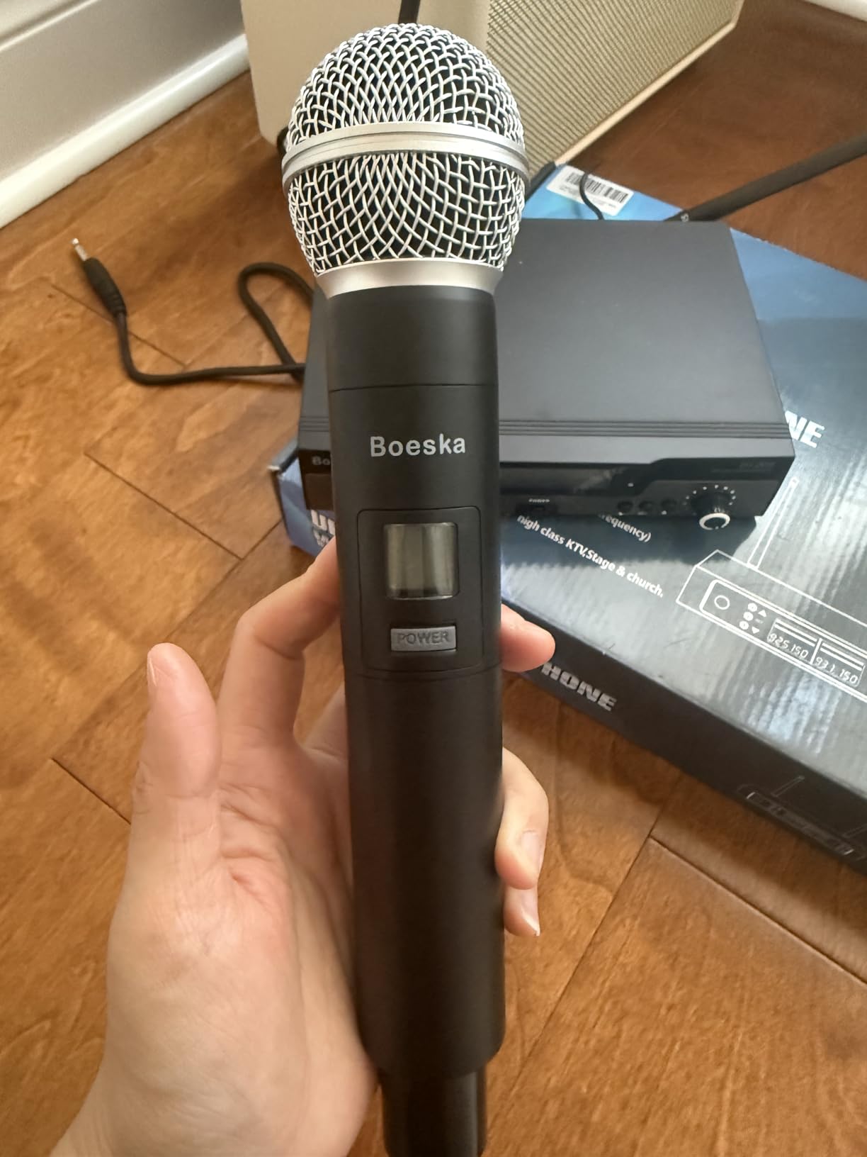 Wireless Microphones System with 2 X 100 Channels Cordless Handheld Microphone, 328 FT UHF Range, Mics with Stable Signal Transmission for Karaoke Singing Party Church Wedding PA Speaker customer photo 1