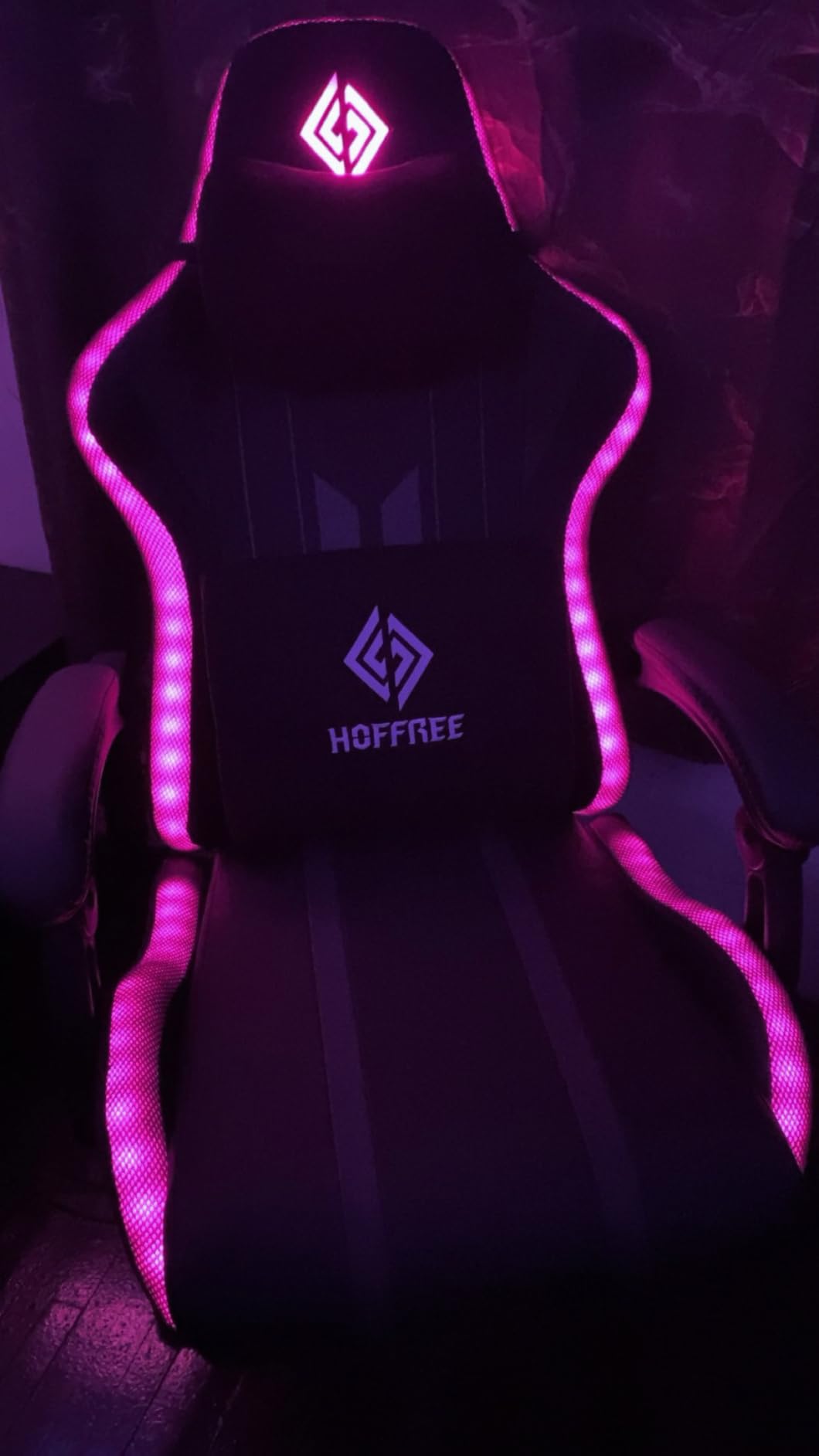 RGB Gaming Chair with Speakers Music Rhythm LED Lights Computer Chairs-Blue | Ergonomic Massage Game Chair with Footrest Bluetooth Big Tall Gamer Chairs for Adults High Back Reclining Video Game Chair customer photo 2