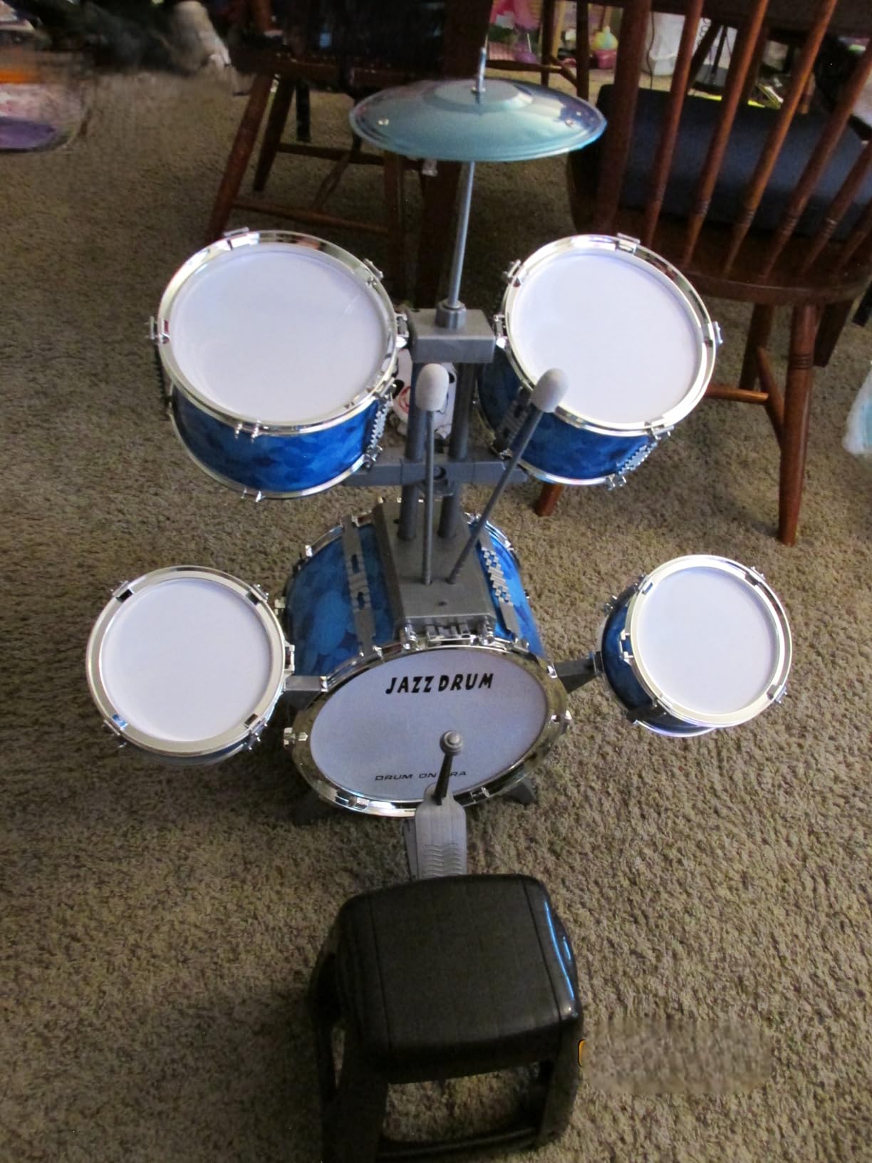 Kids Drum Set for Toddlers 1-3 - 5 Drums Musical Toys for Kids 3-5 Boy Girl | Toddler Musical Toy Drum Set / 5 Drums with Stool Musical Instruments Toys for 3 4 Year Old / Birthday Christmas Kids Age 3-5 customer photo 2