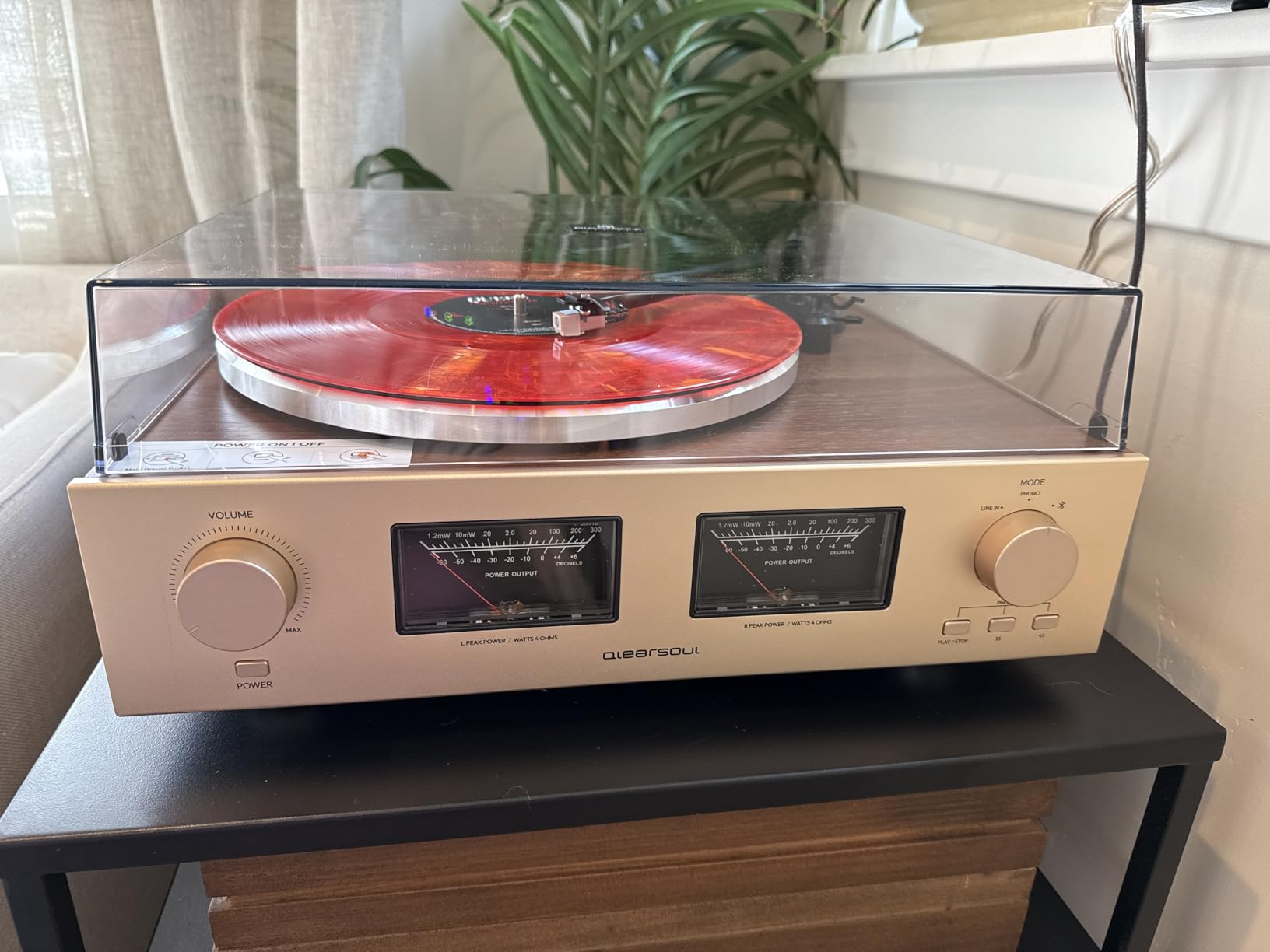QLEARSOUL HiFire X Vinyl Record Player with 100W Speakers & VU Meter customer photo 1
