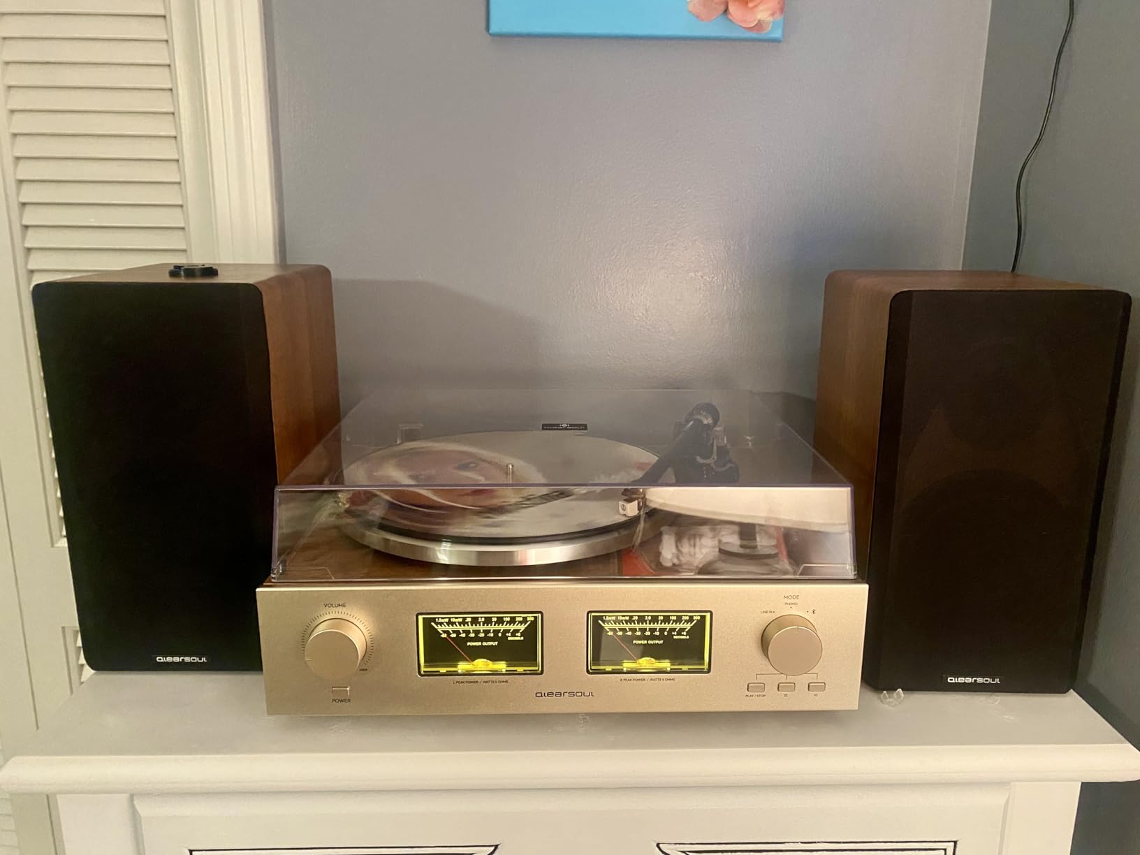 QLEARSOUL HiFire X Vinyl Record Player with 100W Speakers & VU Meter customer photo 2