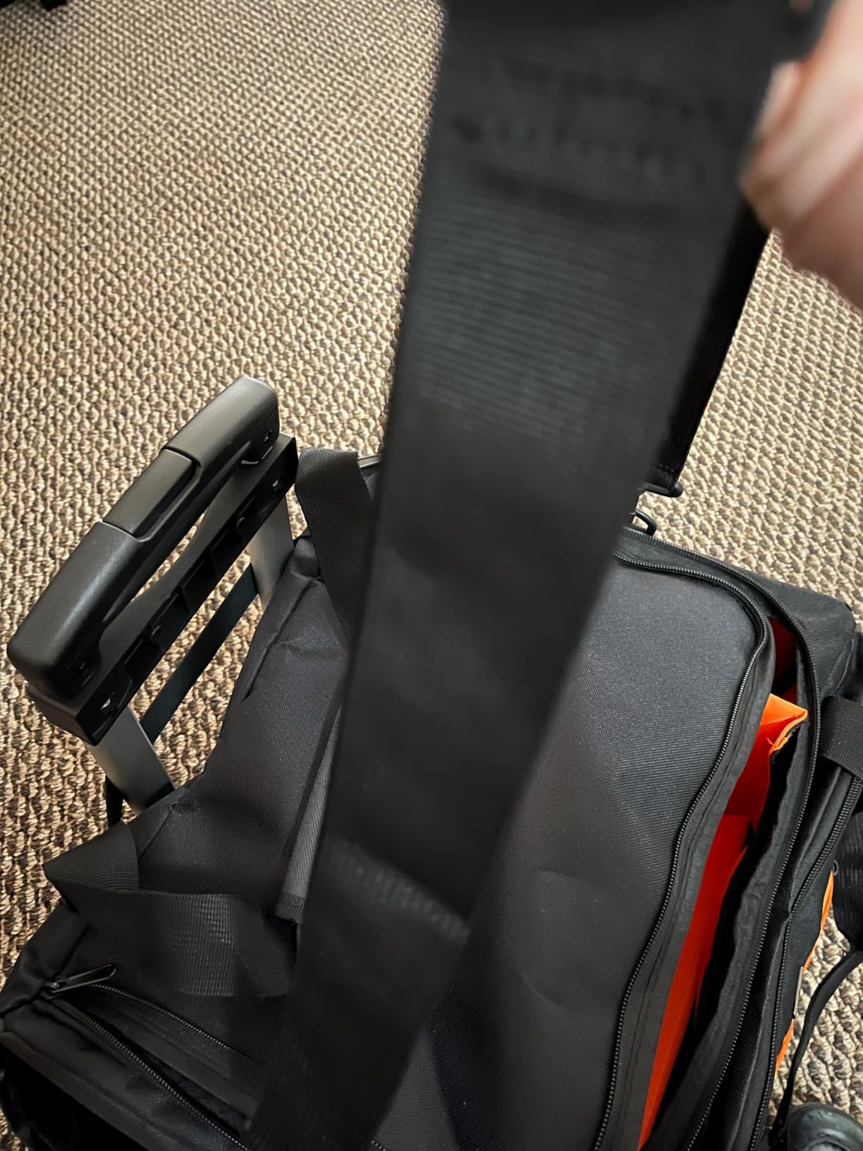 Large Rolling DJ Bag Built-in hard plastic With Detachable Trolley | Waterproof nylon Large Capacity 7 Detachable Divider & Padded Shoulder Strap, fit up to 15.6'' laptop customer photo 2