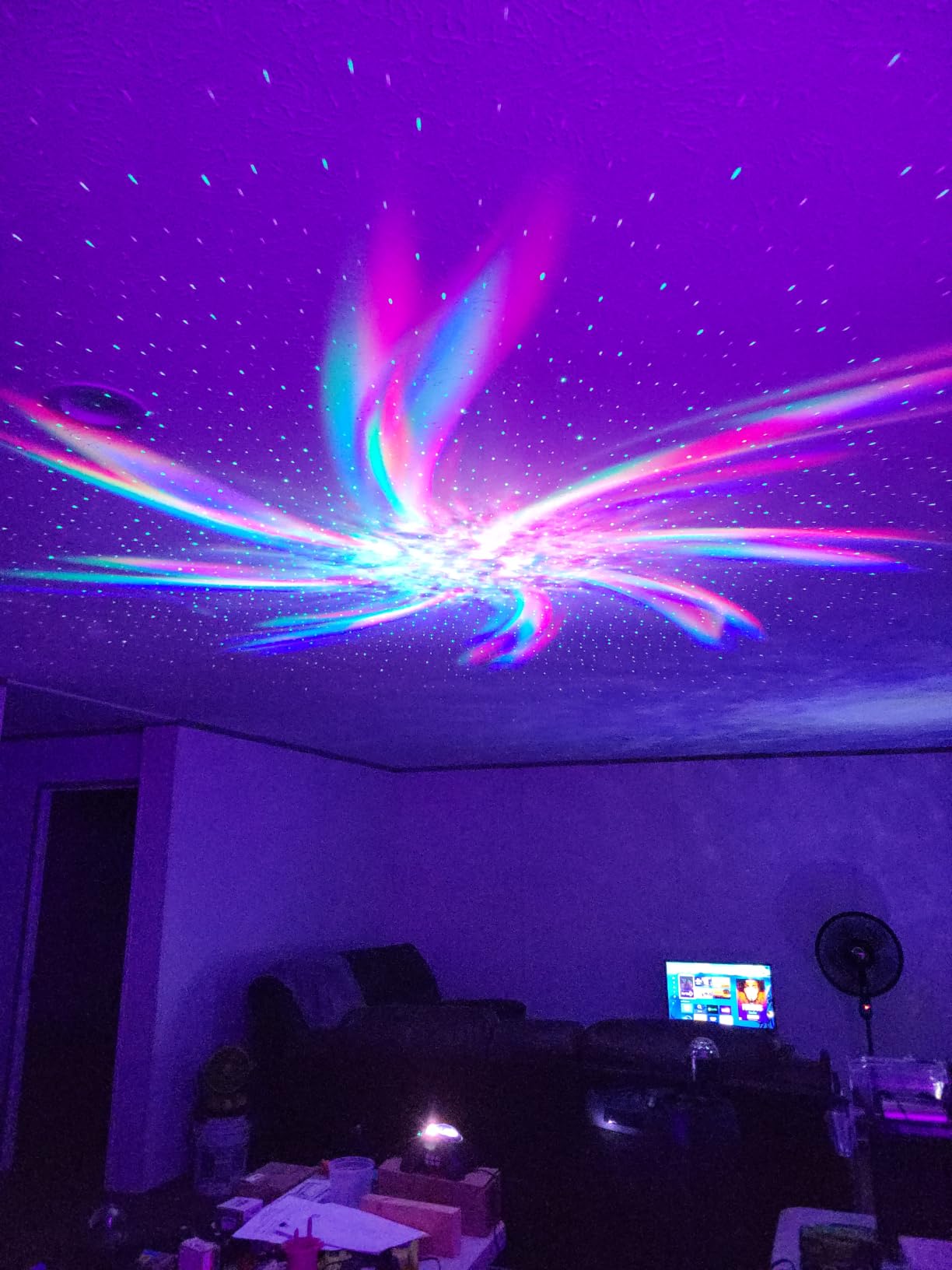 Rossetta Dual Lens Galaxy Star Aurora Projector Night Light for Bedroom | 58 Light Effects, White Noise, Bluetooth Speaker, Music Sync, Remote Control, Timer, Room Decor Gift for Kids Adults Teens customer photo 1