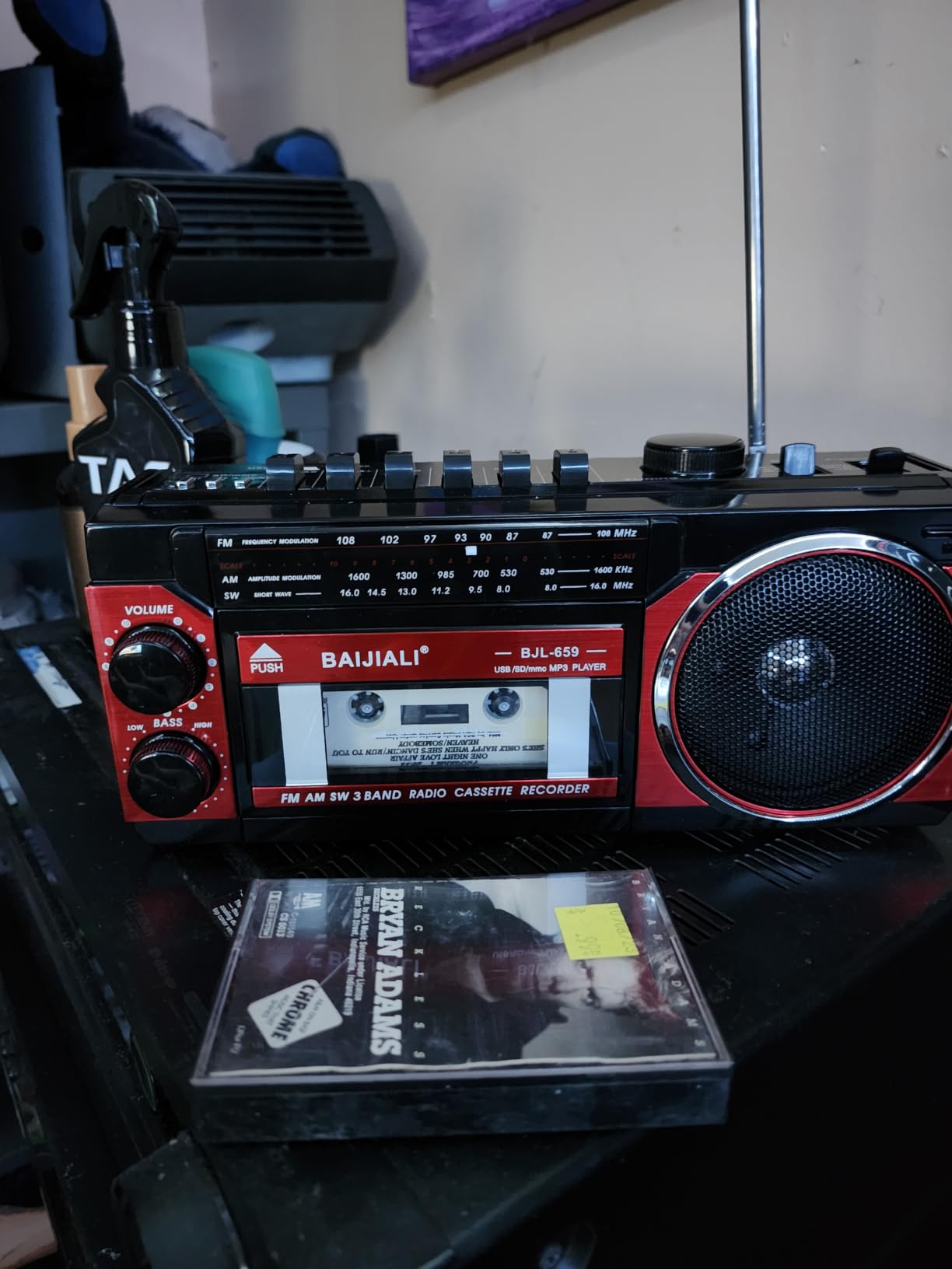 BAIJIALI Portable Cassette Player with AM/FM/SW Radio & BT | Boombox for Home and Travel, Record from Radio, Play via SD/USB customer photo 1