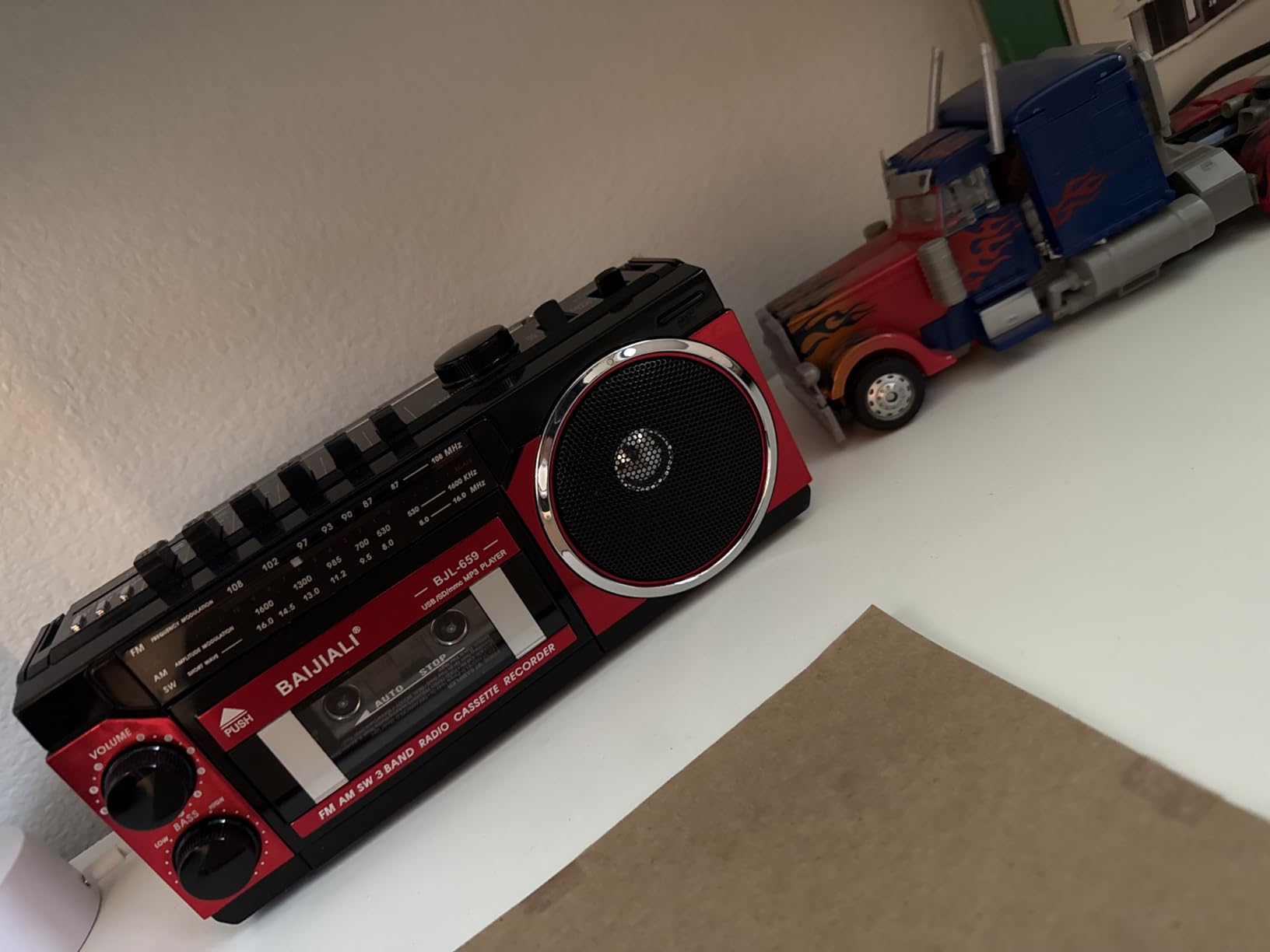 BAIJIALI Portable Cassette Player with AM/FM/SW Radio & BT | Boombox for Home and Travel, Record from Radio, Play via SD/USB customer photo 2