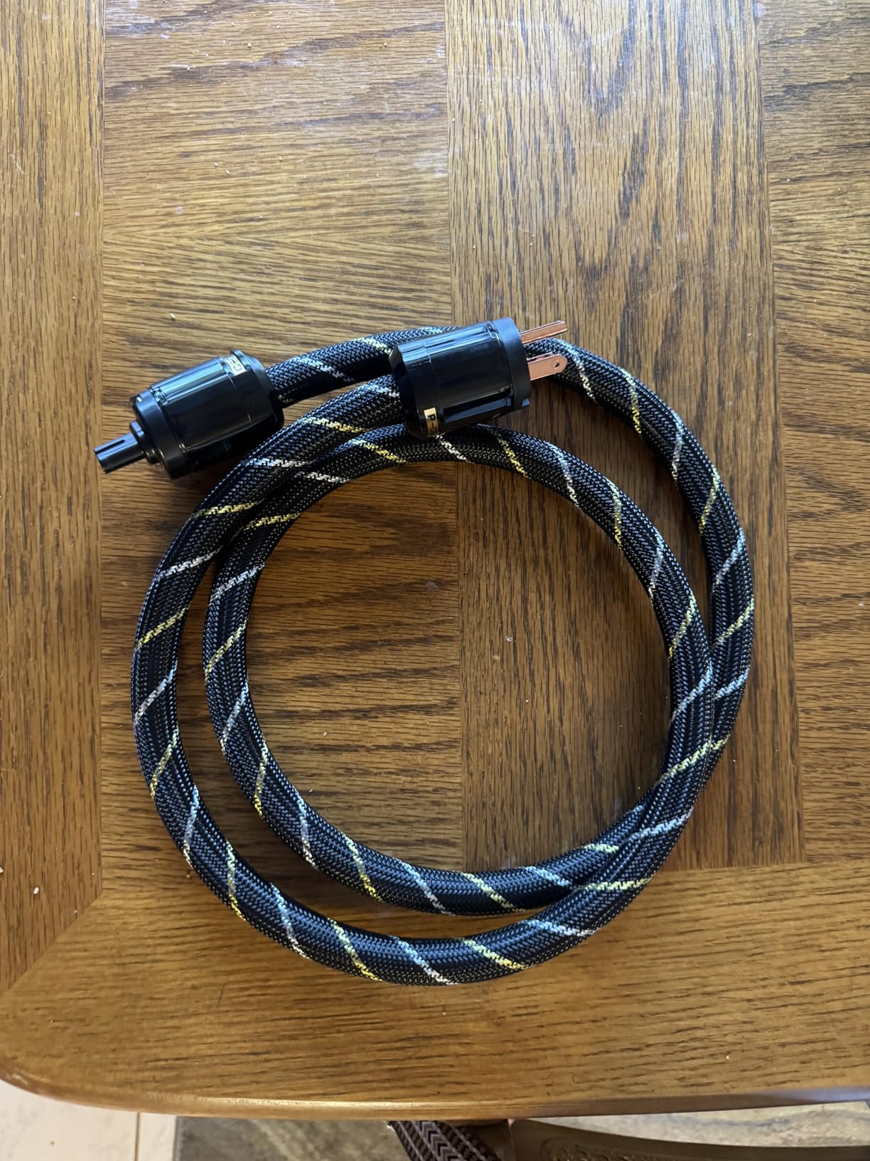 Audiophile HiFi AC Power Cord-7 AWG,4N Oxygen-Free Copper Cores, Power Audio Cable, with Nylon Braid, 3 Prong Power Cord,NEMA 5-15P to C7 Power Cord(4.92ft/1.5m) customer photo 1