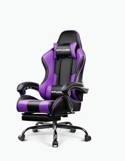 GTPLAYER Gaming Chair, Computer Chair with Footrest and Lumbar Support, Height Adjustable Game Chair with 360-Degree Swivel Seat and Headrest for Office or Gaming (Pearl White) customer photo 1