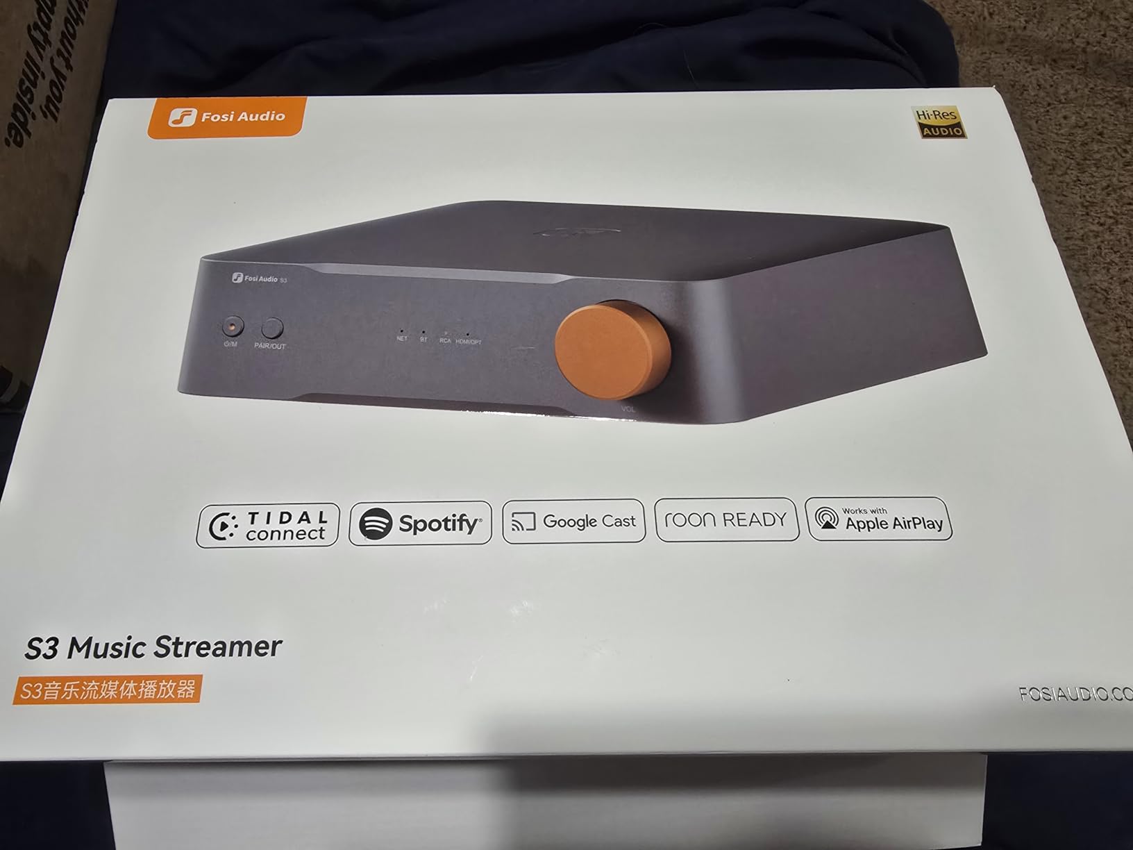 Fosi Audio S3 HiFi Music Streamer DAC Preamp, AK4493SEQ DAC Wi-Fi 6 Bluetooth 5.3, Digital Transport with XLR Balanced/Optical/Sub Out/HDMI eARC, AirPlay 2 Spotify Connect Tidal, 5-Band EQ customer photo 2