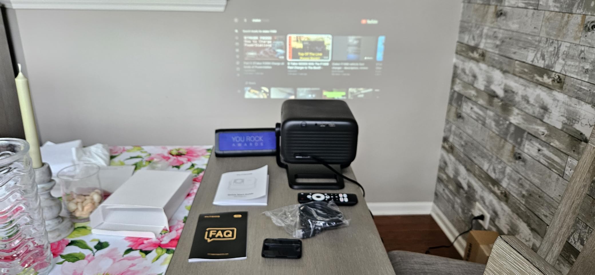 Smart 4K Projector [Google TV Stick Built-in & 360° Stand] with WiFi 6, Bluetooth 5.3, HDR10, 30W Hi-Fi, AI Auto Focus, Outdoor Portable Short Throw Movie Projector for Home Theater Bedroom Ceiling customer photo 2