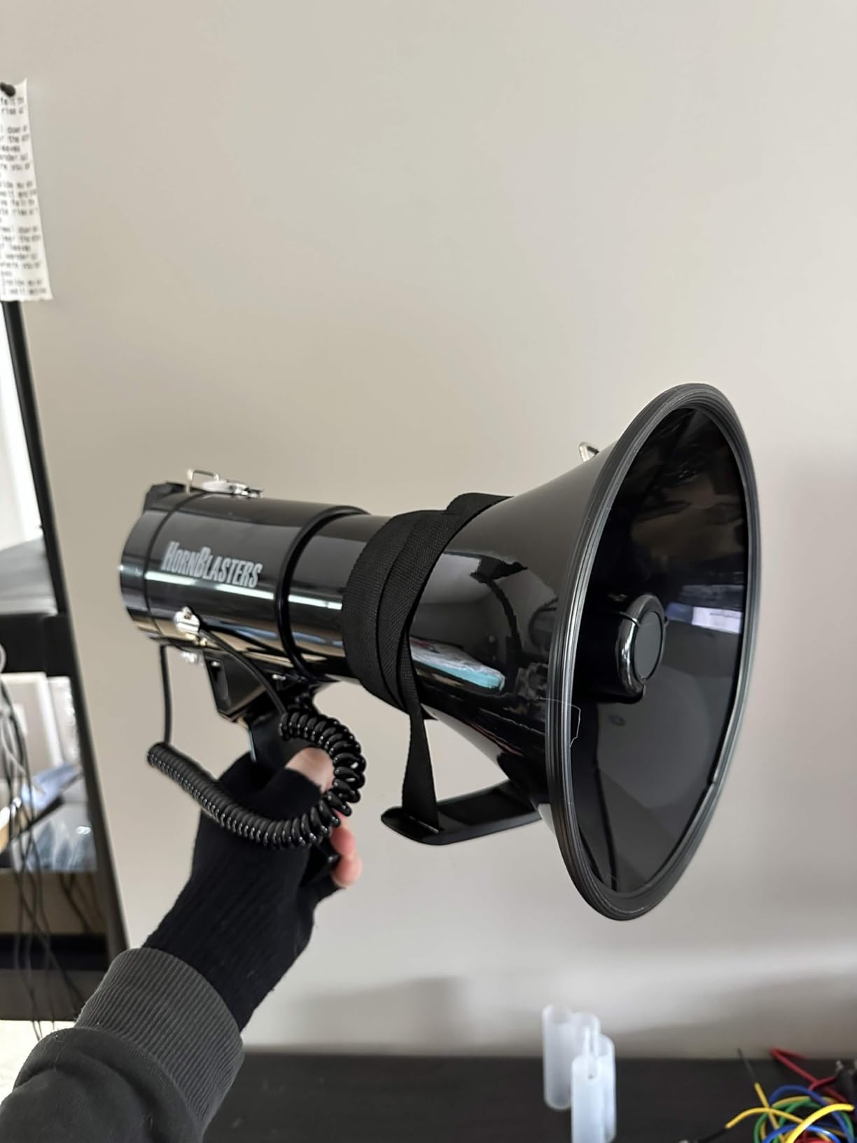 HornBlasters 100 Watt Megaphone with Sirens & Bluetooth Audio - Police & Air Raid Sirens, Bluetooth + USB, Record & Loop Playback, Rechargeable Battery, Shoulder Strap Included customer photo 2