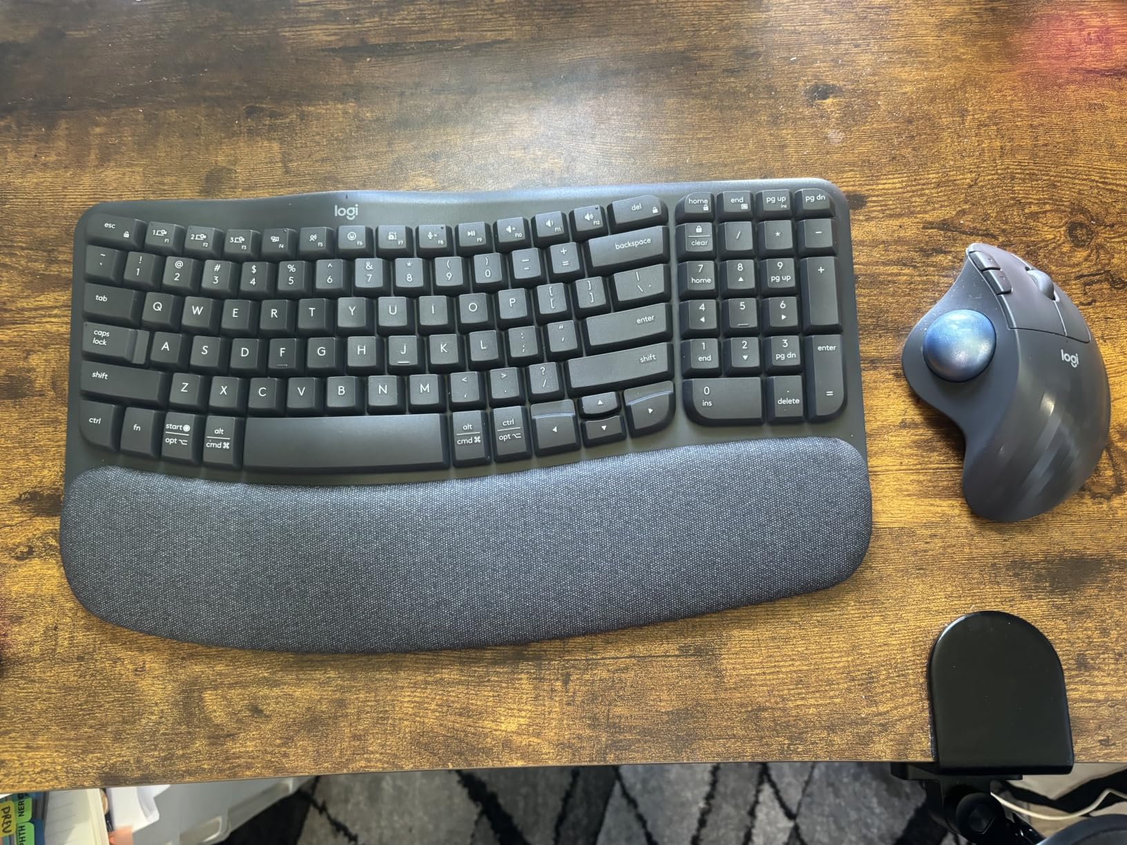 Logitech Wave Keys Wireless Ergonomic Keyboard with Cushioned Palm Rest - Sand | Cushioned palm rest, comfortable natural typing, Easy-Switch, Logi Bolt receiver included, for Multi-OS, Windows/Mac customer photo 1