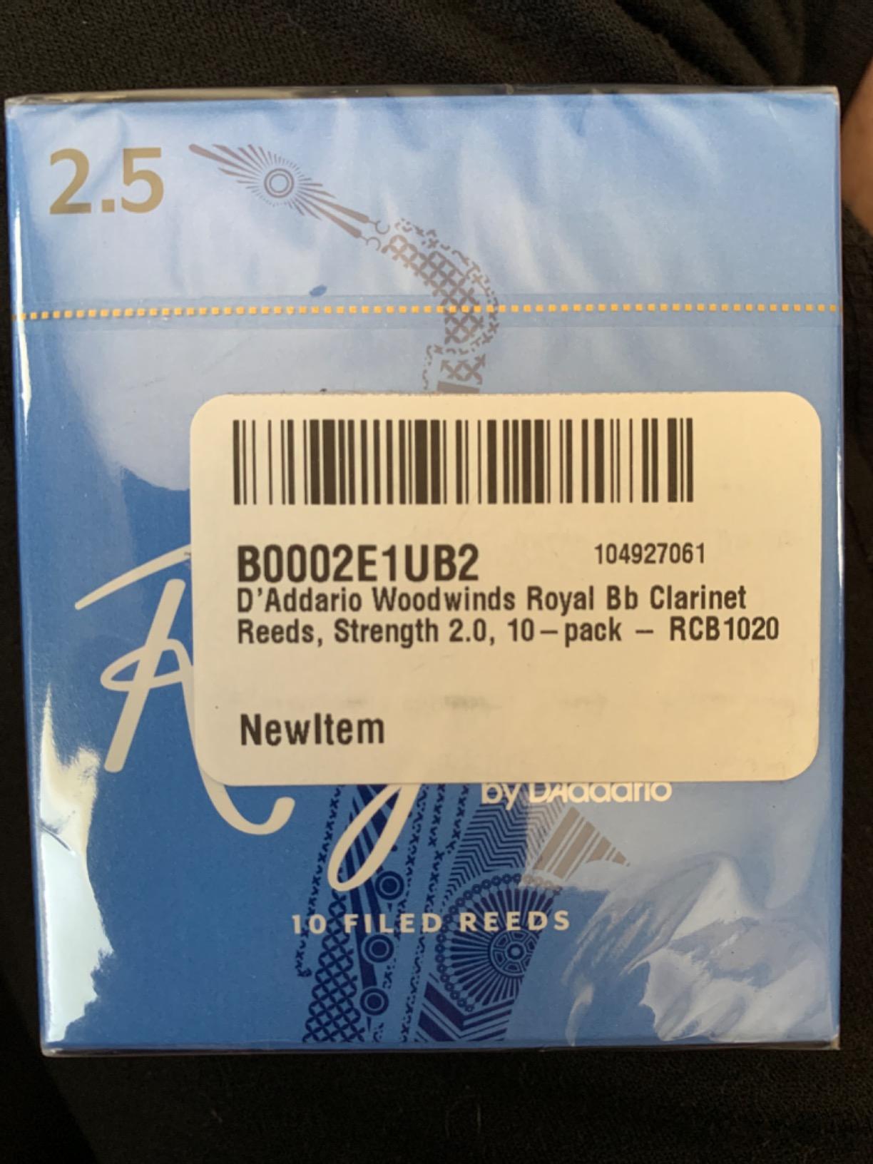 D'Addario Royal Organic Bb Clarinet Reeds Strength 2.0, 10-Pack customer photo 1