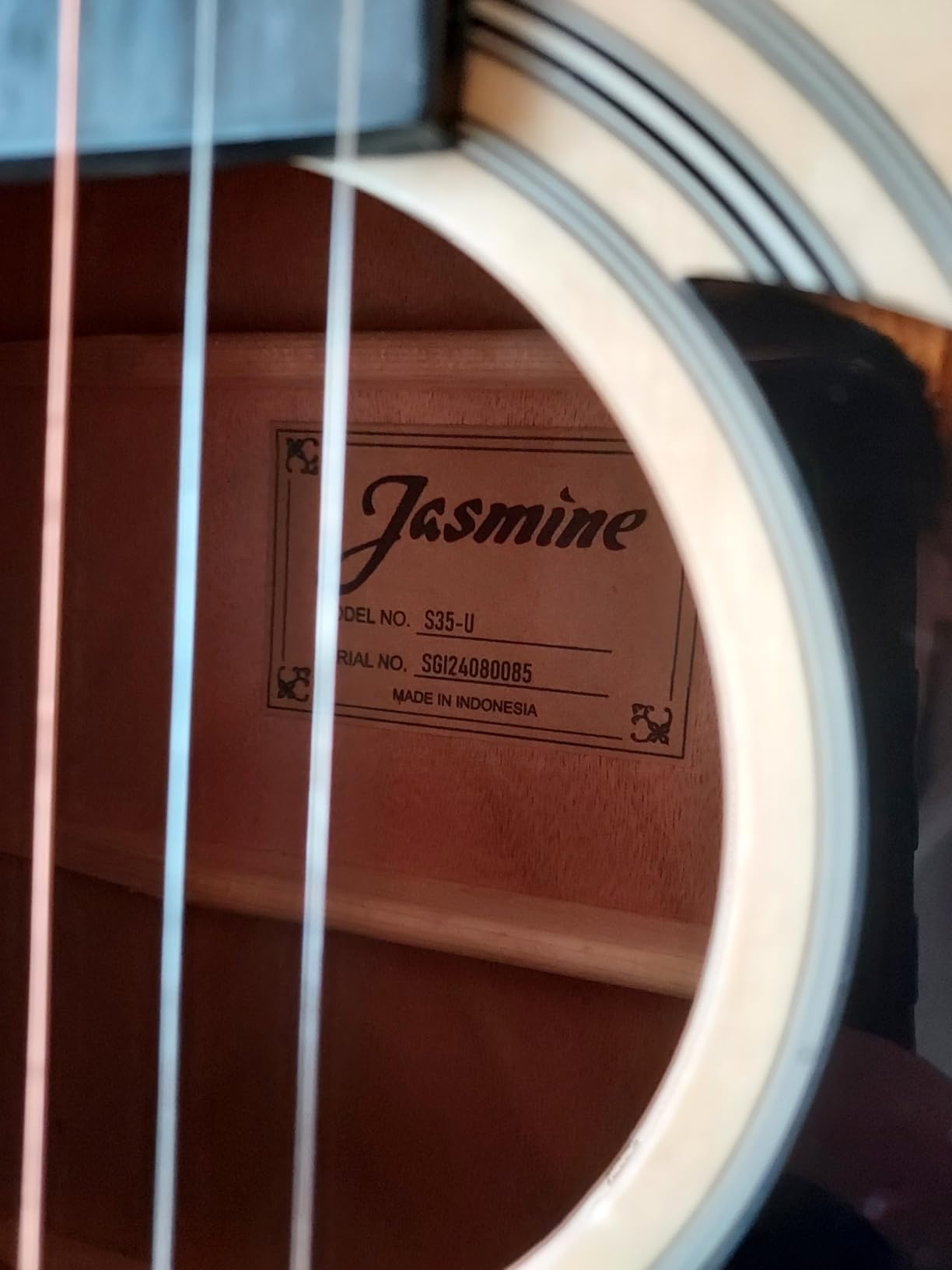Jasmine S35 Dreadnought Acoustic Guitar Strings 6, Rosewood Fingerboard, Advanced X Bracing – Full-Size Guitar for Beginners & Others – Natural Finish, Right | Sitka spruce top; Mahogany back and sides; Satin finish customer photo 1