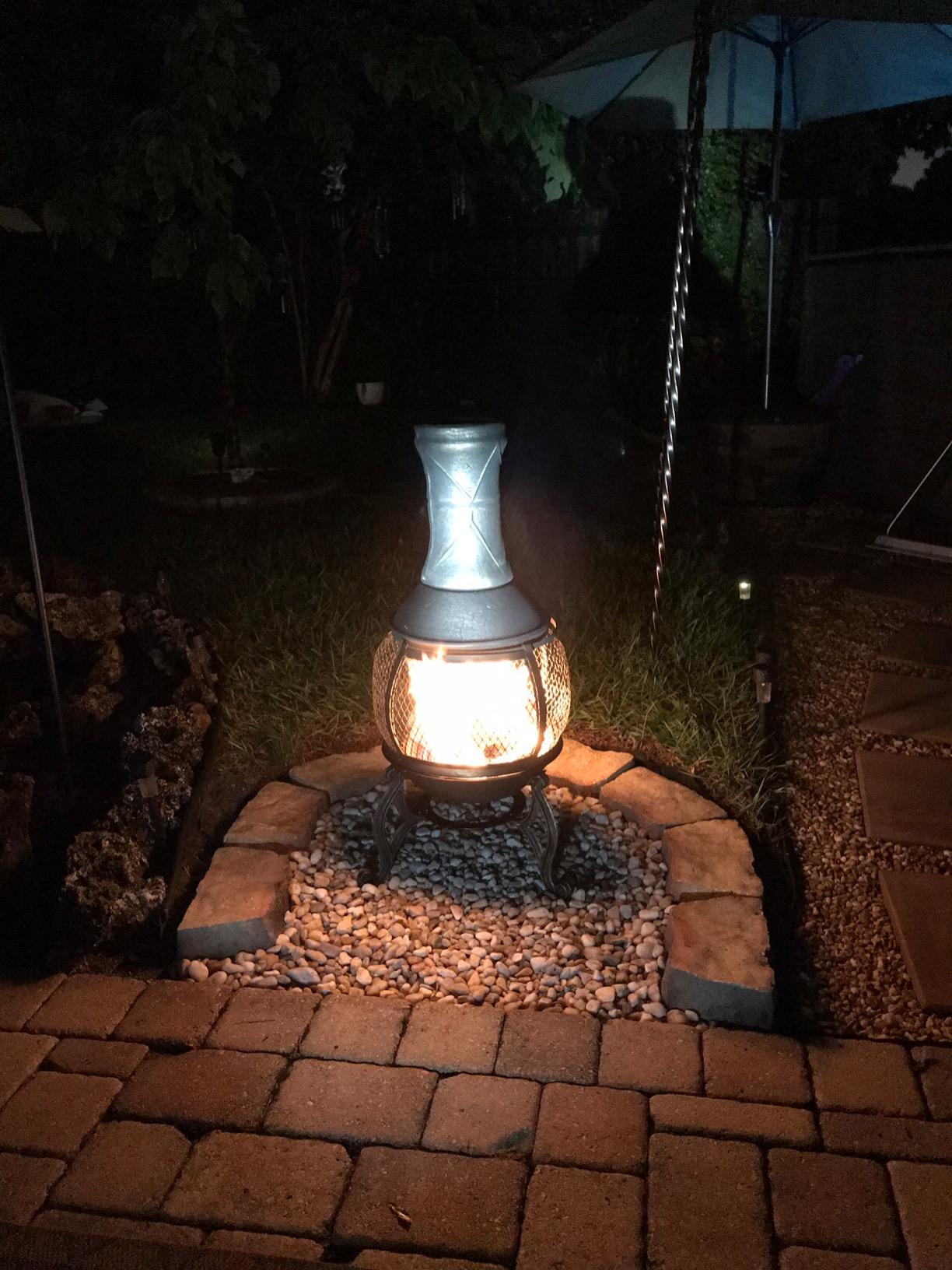 Deckmate Corona 3 Ft. High Outdoor Steel Chimenea Fireplace Model 28063 customer photo 2