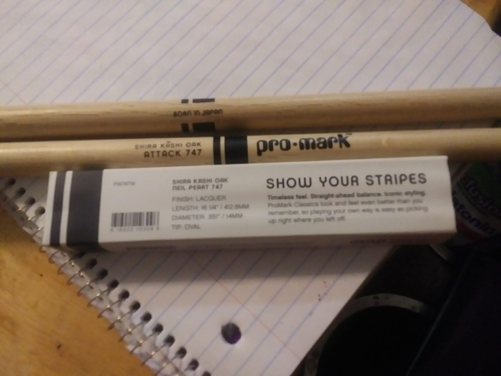 ProMark Drum Sticks - Neil Peart 747 Shira Kashi Oak Drumsticks, Wood Tip, One Pair customer photo 1
