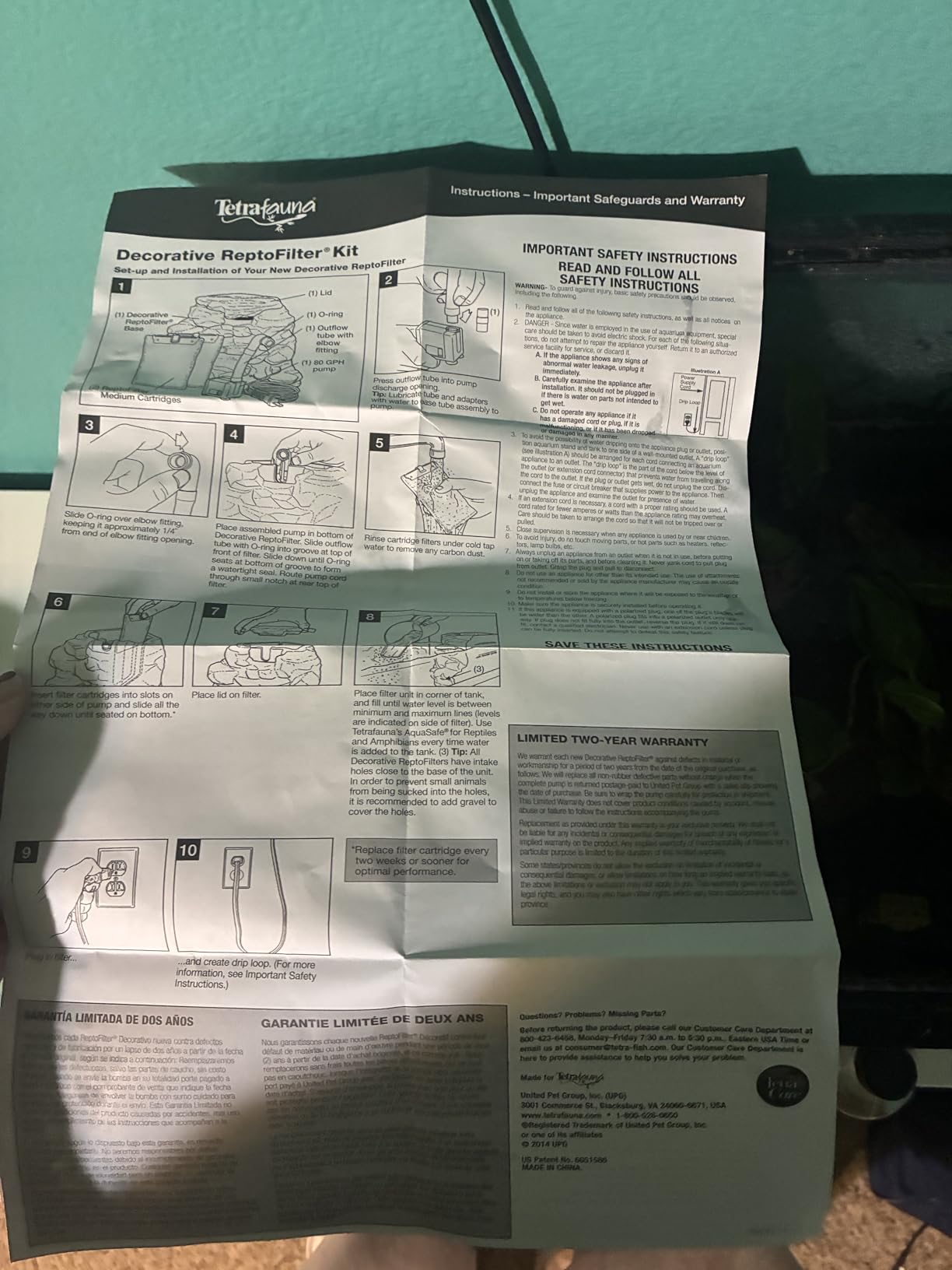 Tetra Decorative ReptoFilter Terrarium Filter For Frogs, Newts & Turtles customer photo 1
