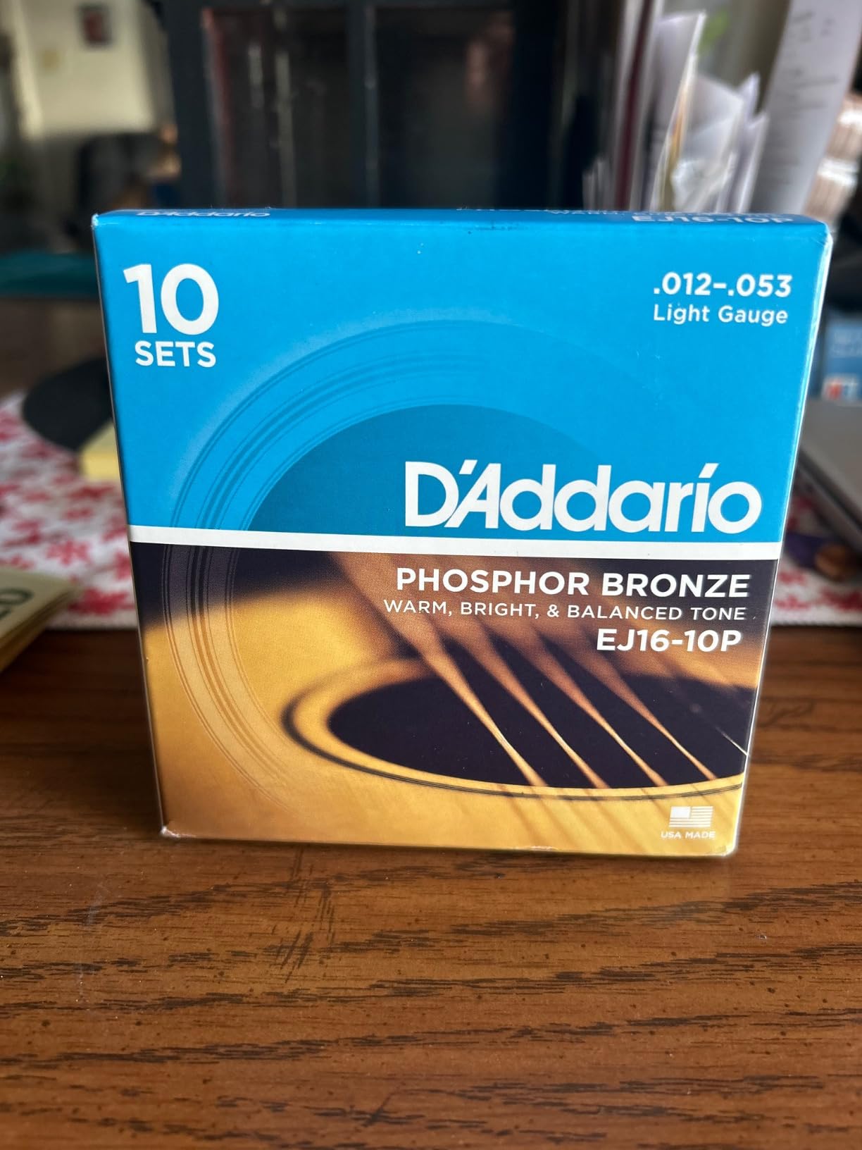 D'Addario EJ16-3D Phosphor Bronze Acoustic Guitar Strings 12-53, 3 Sets customer photo 1