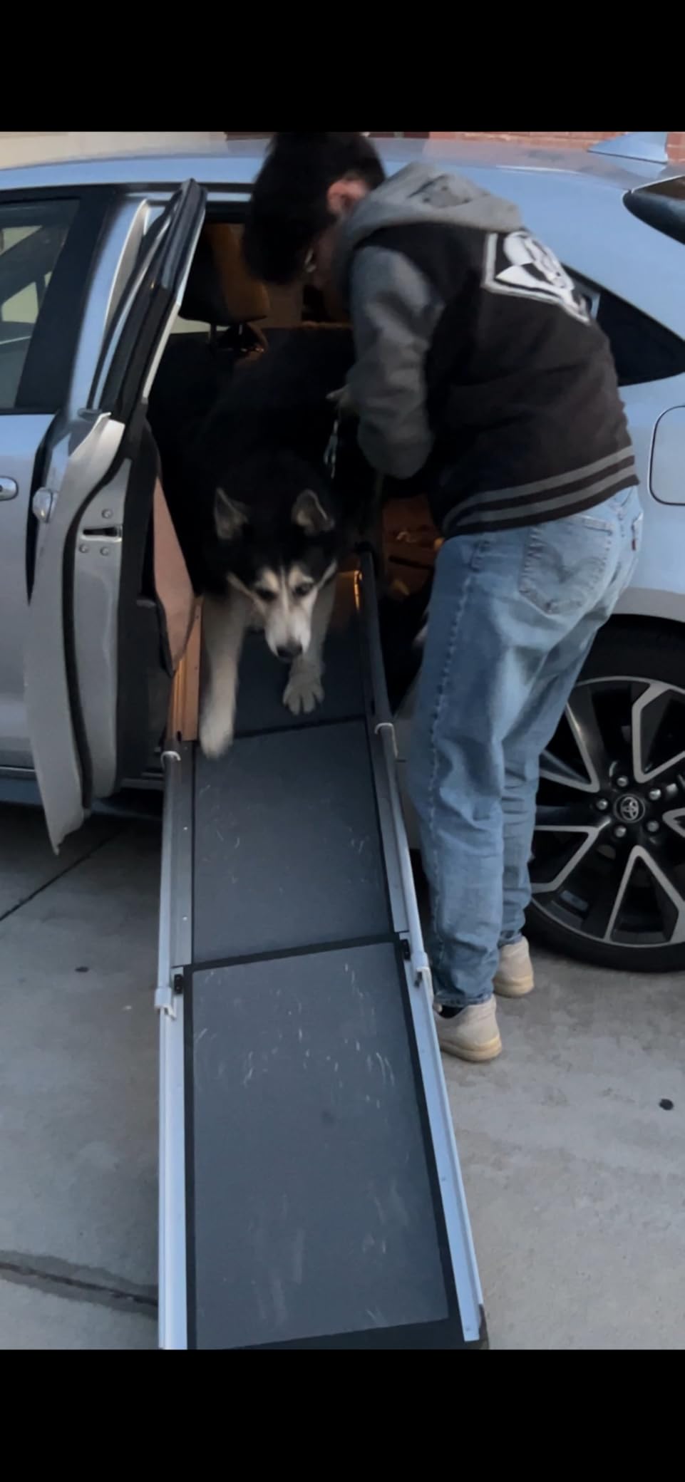 Solvit 62337 Deluxe Telescoping Pet Ramp, Standard (62305) | Extends 39-72 in to Reach Vans & SUVs, High-Traction Surface, Side Rails, Folds with Safety Latch, Supports Dogs up to 400 Lb customer photo 1