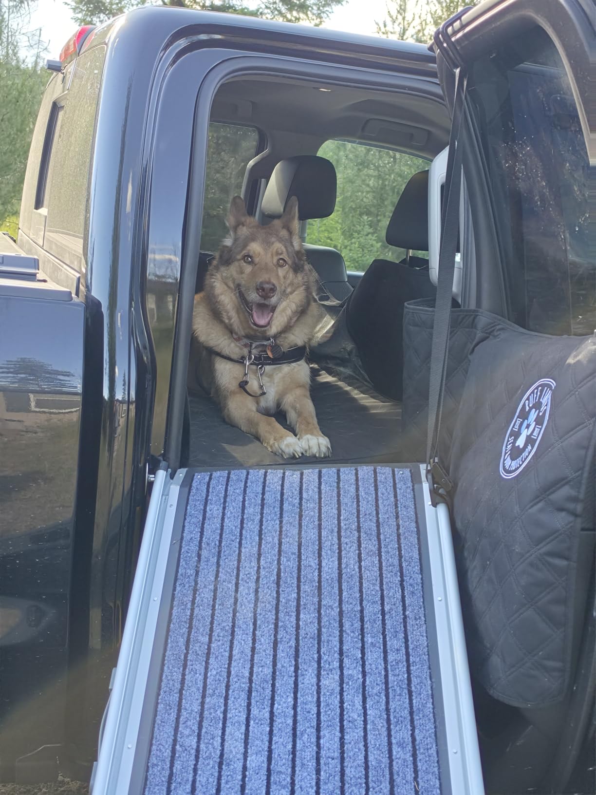 Solvit 62337 Deluxe Telescoping Pet Ramp, Standard (62305) | Extends 39-72 in to Reach Vans & SUVs, High-Traction Surface, Side Rails, Folds with Safety Latch, Supports Dogs up to 400 Lb customer photo 2