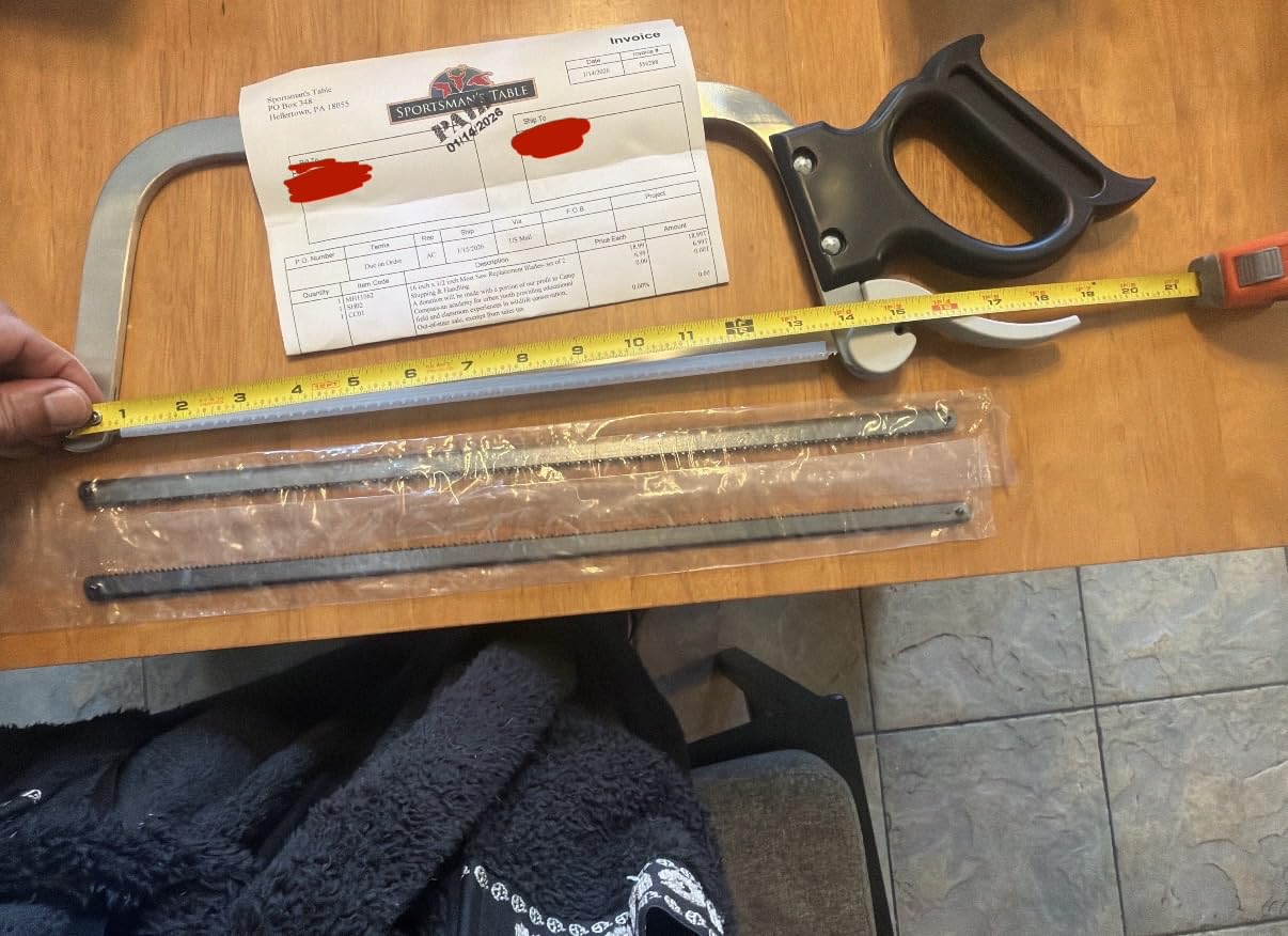 Weston Butcher Meat and Bone Saw with 22 Inch Stainless Steel Serrated Blade with Quick Release Handle (47-2201) customer photo 1