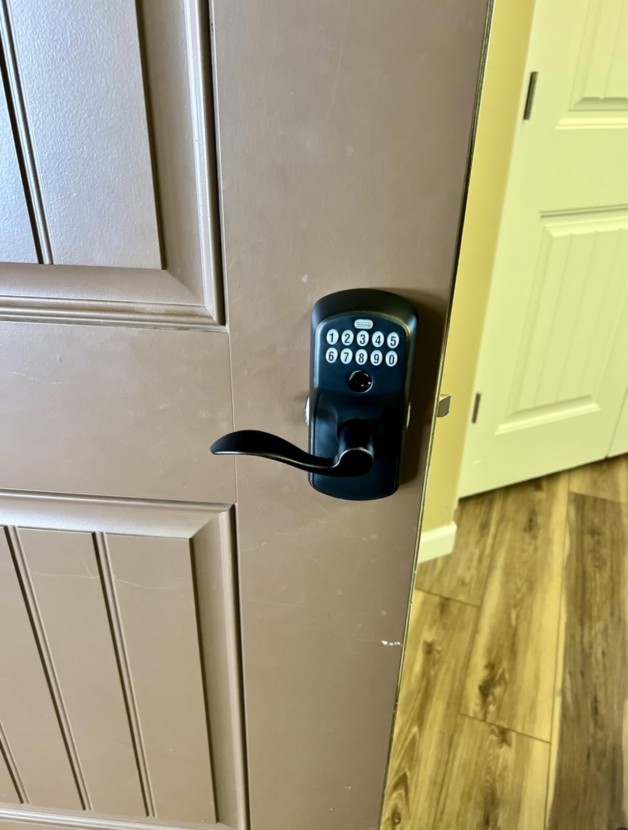 Schlage Camelot Keypad Lock with Lever Handle, Electronic Keyless Door Entry, Flex Lock Auto-Lock Option, Satin Chrome, FE595 CAM 626 ACC customer photo 1