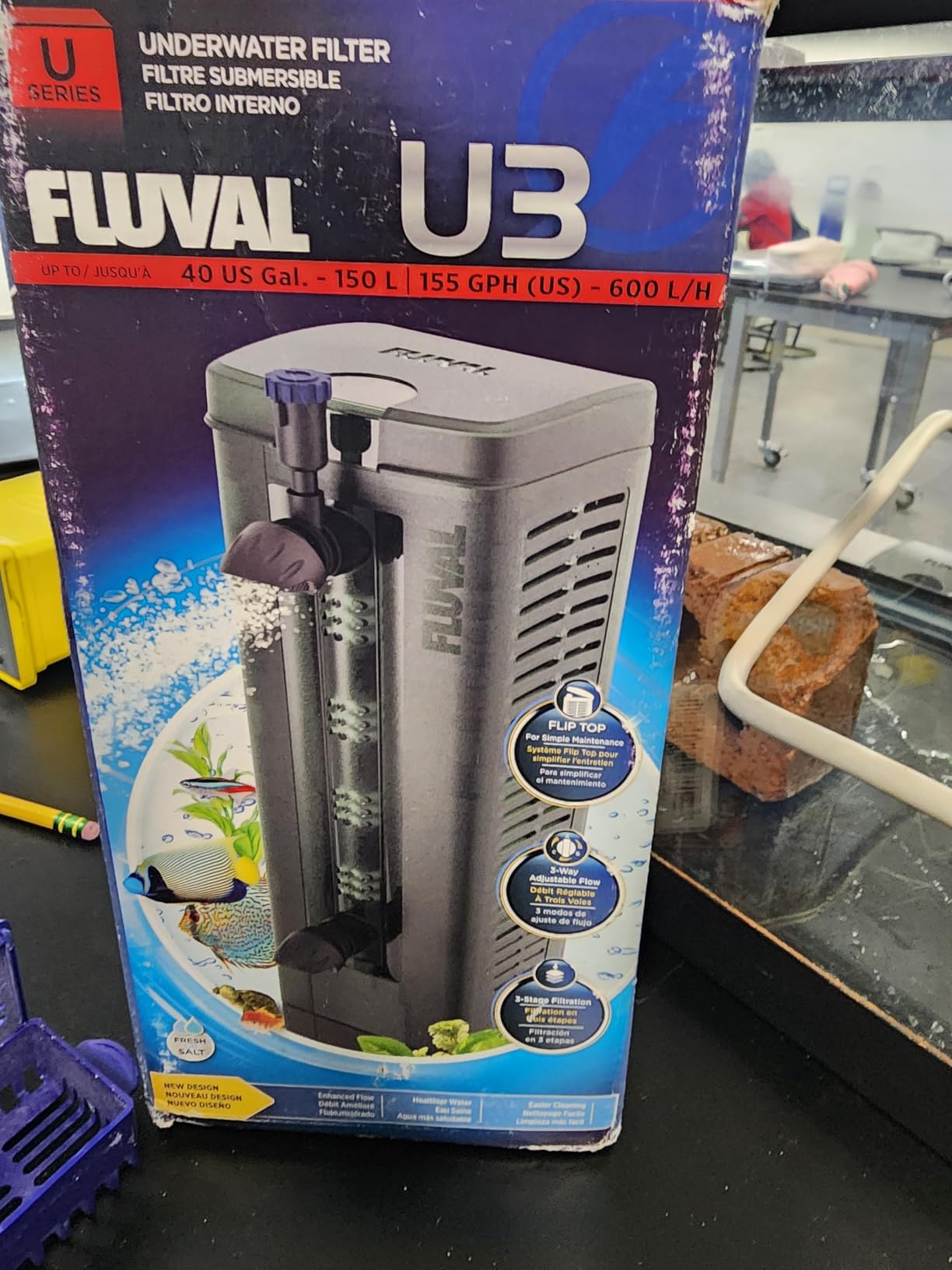 Fluval U3 Underwater Filter - Designed for Freshwater and Saltwater Aquariums, Also Ideal for Terrariums and Turtle Tanks customer photo 1