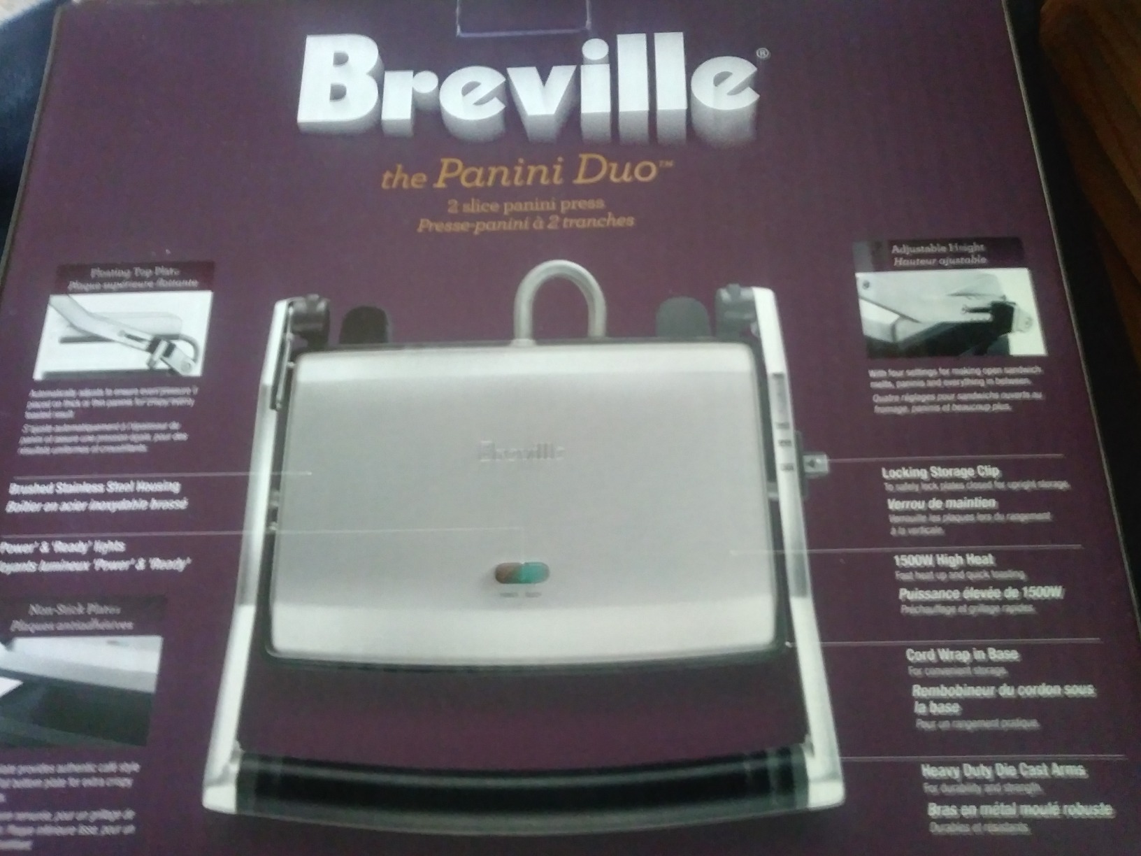 Breville BSG520XL Panini Duo Sandwich Maker, Brushed Stainless Steel | Toast two sandwiches at one with this nonstick press, creating restaurant-style grill marks every time | 2 slice customer photo 1