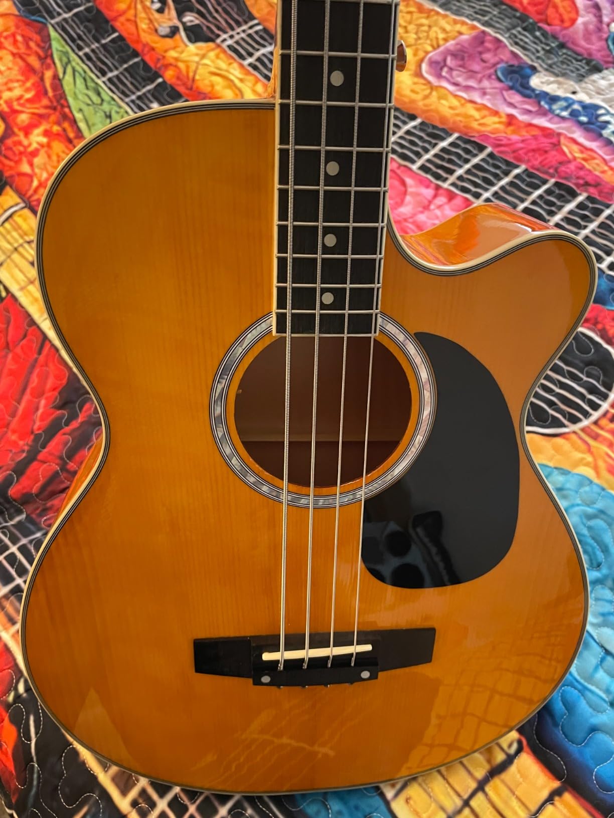 Best Choice Products Acoustic Electric Bass Guitar, Full Size 4 String, Fretted Bass Guitar w/Padded Gig Bag - Blue customer photo 2