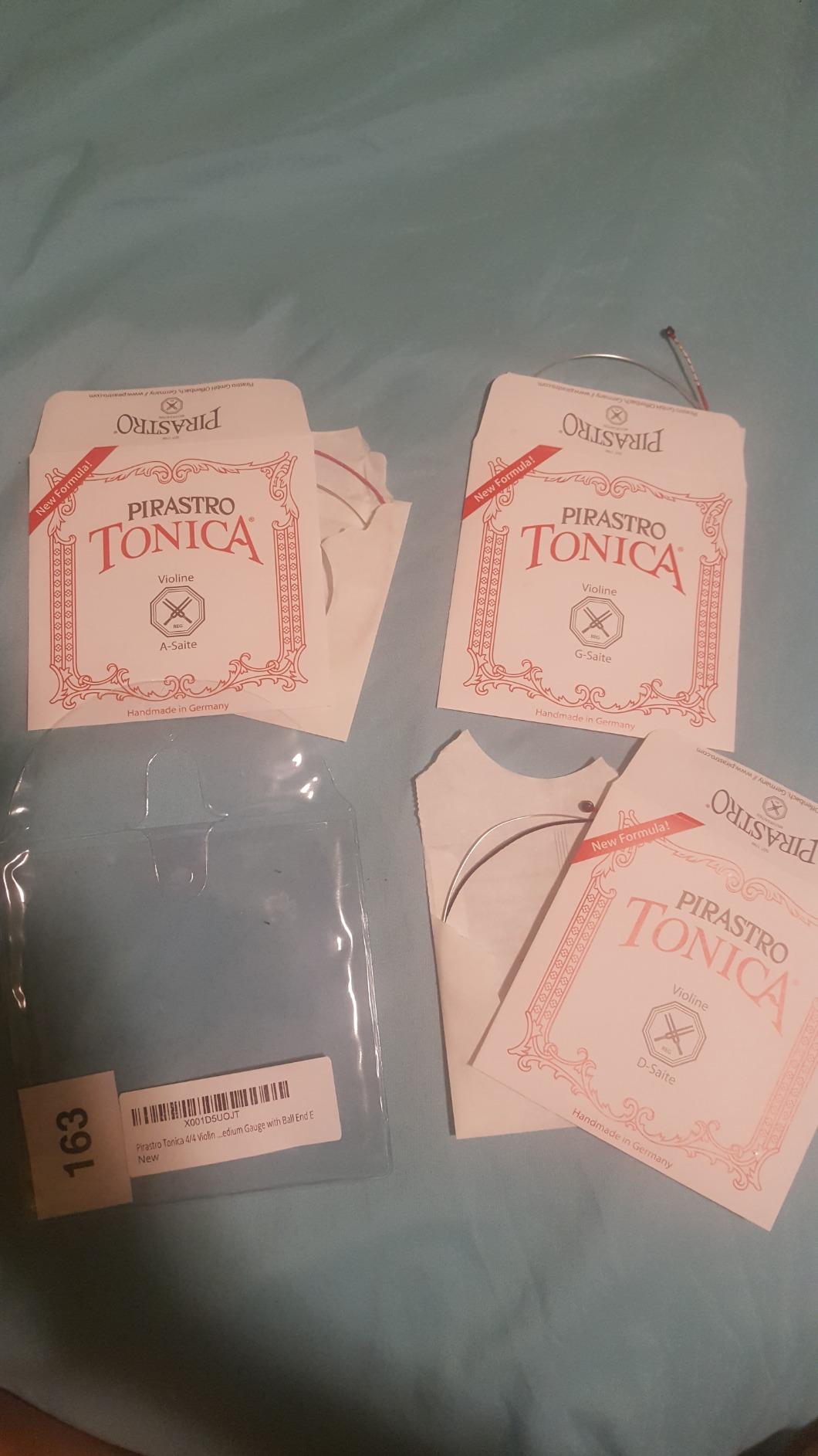 Pirastro 412021 Tonica 4/4 Violin String Set, Medium Gauge with Ball End E, Premium Strings Made With Fine Flexible Synthetic Core, Replacement Accessory for Professional and Student Violin Players customer photo 1