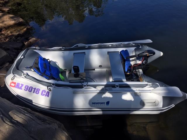 Newport 8ft 10in Dana Inflatable Sport Tender Dinghy Boat - 3 Person - 10 Horsepower - USCG Rated, White/Gray customer photo 1