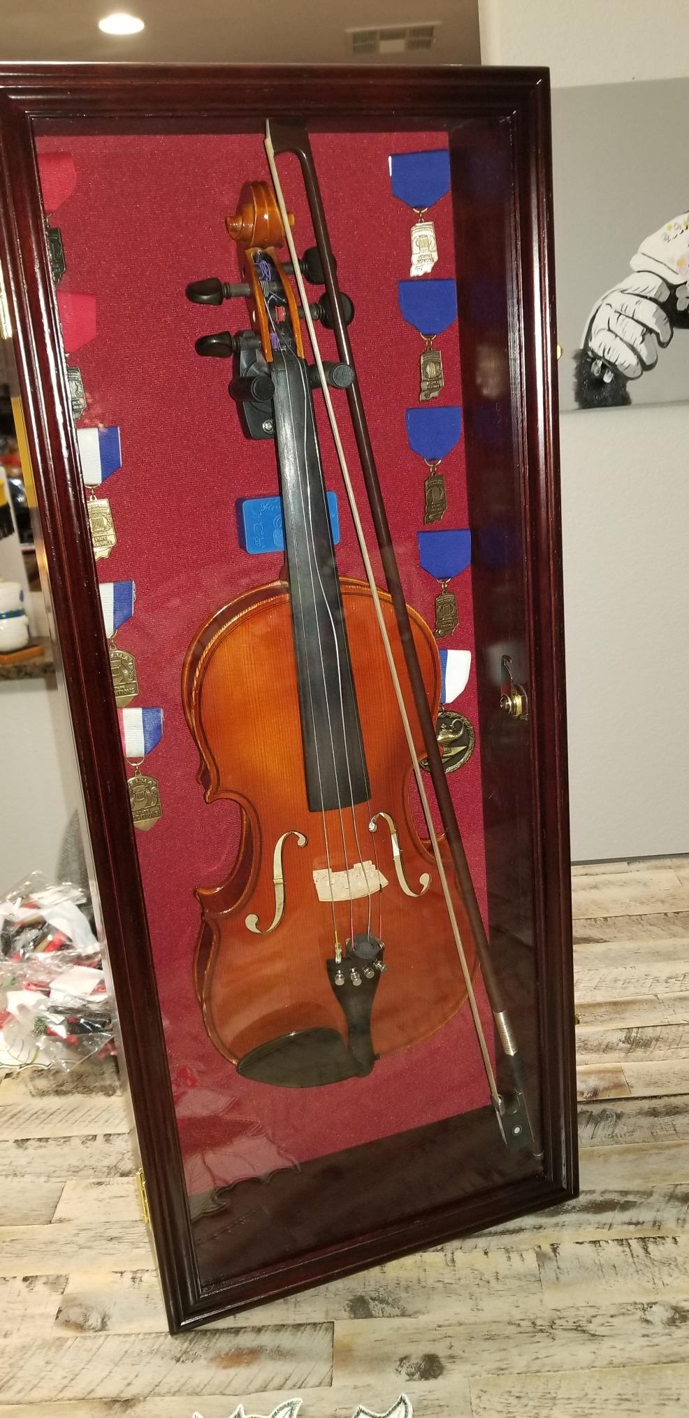 Pro Collector's Violin Display Case Violin Case Hanger Stand with 98% UV Protection 33