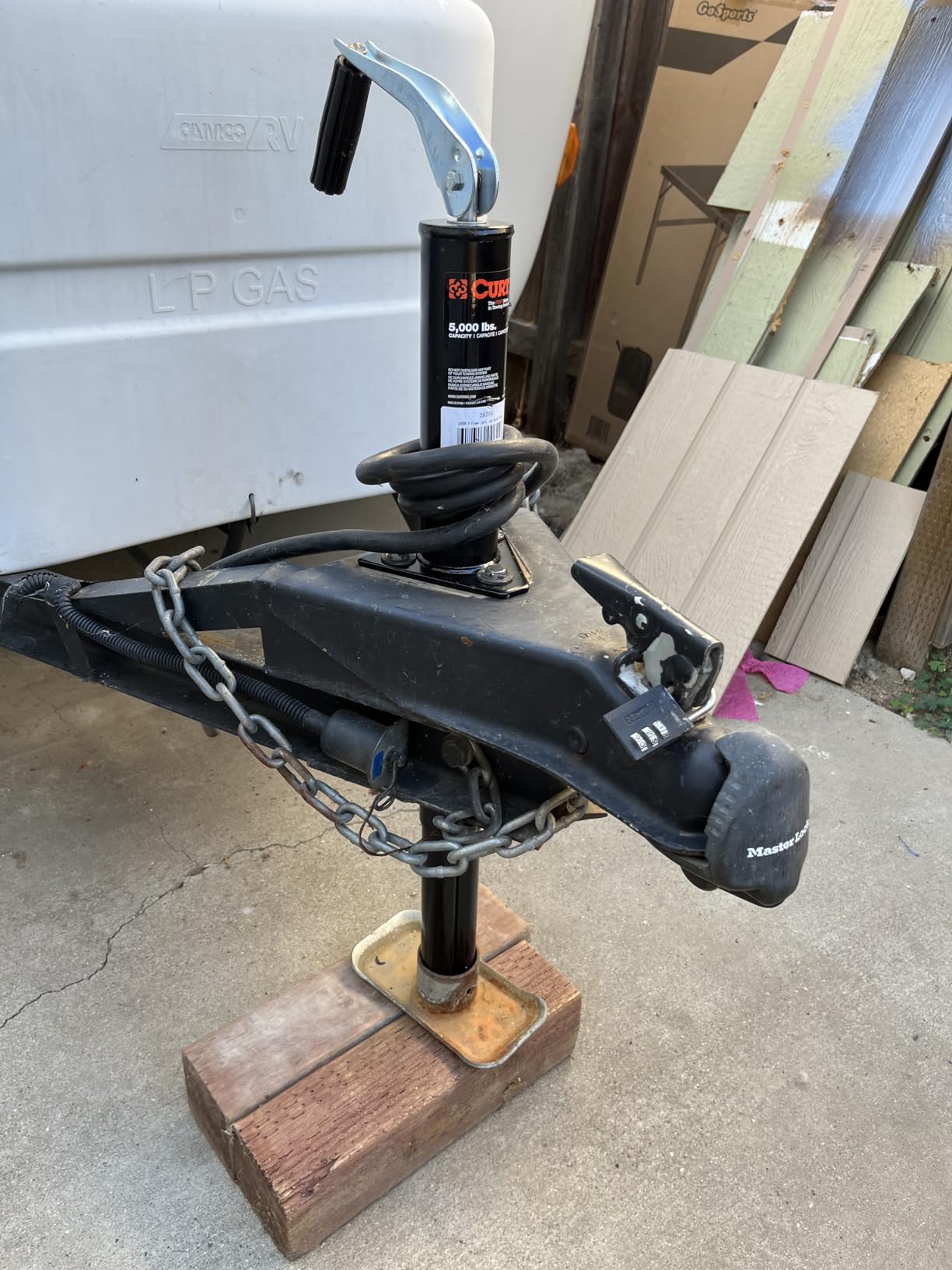 CURT 28250 A-Frame Trailer Jack, 5,000 lb Support, 14